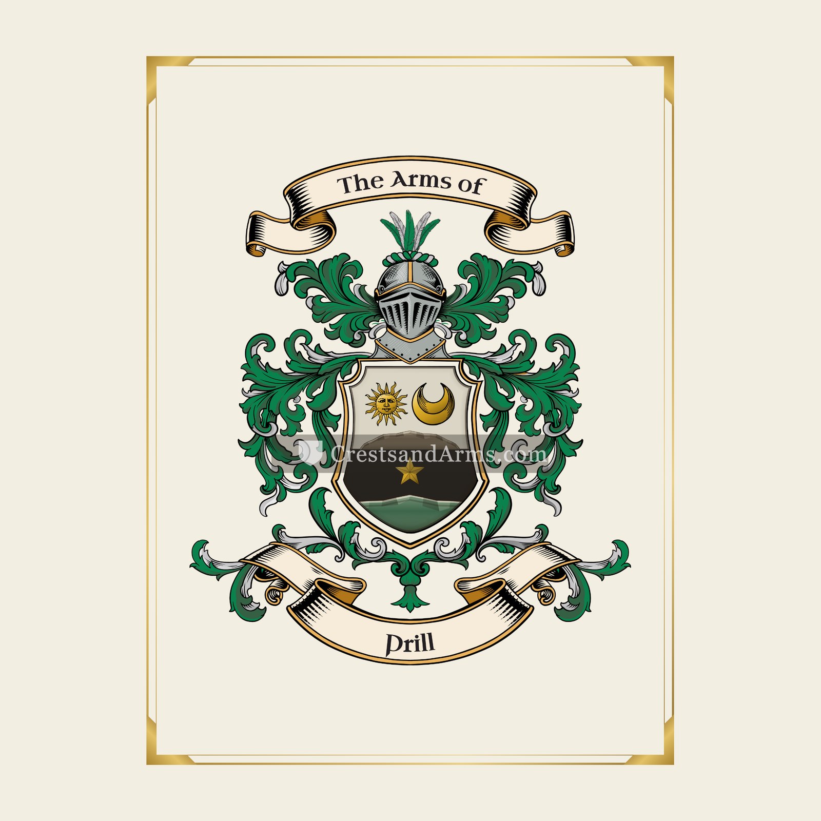 With gold border