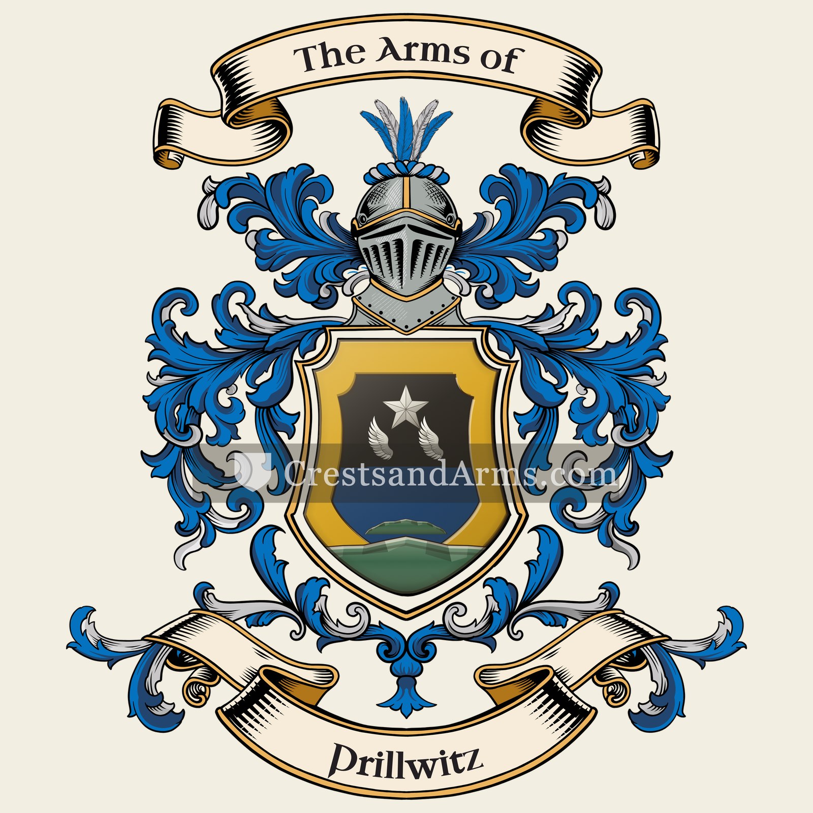 The Prillwitz coat of arms, drawn from the recorded blazon