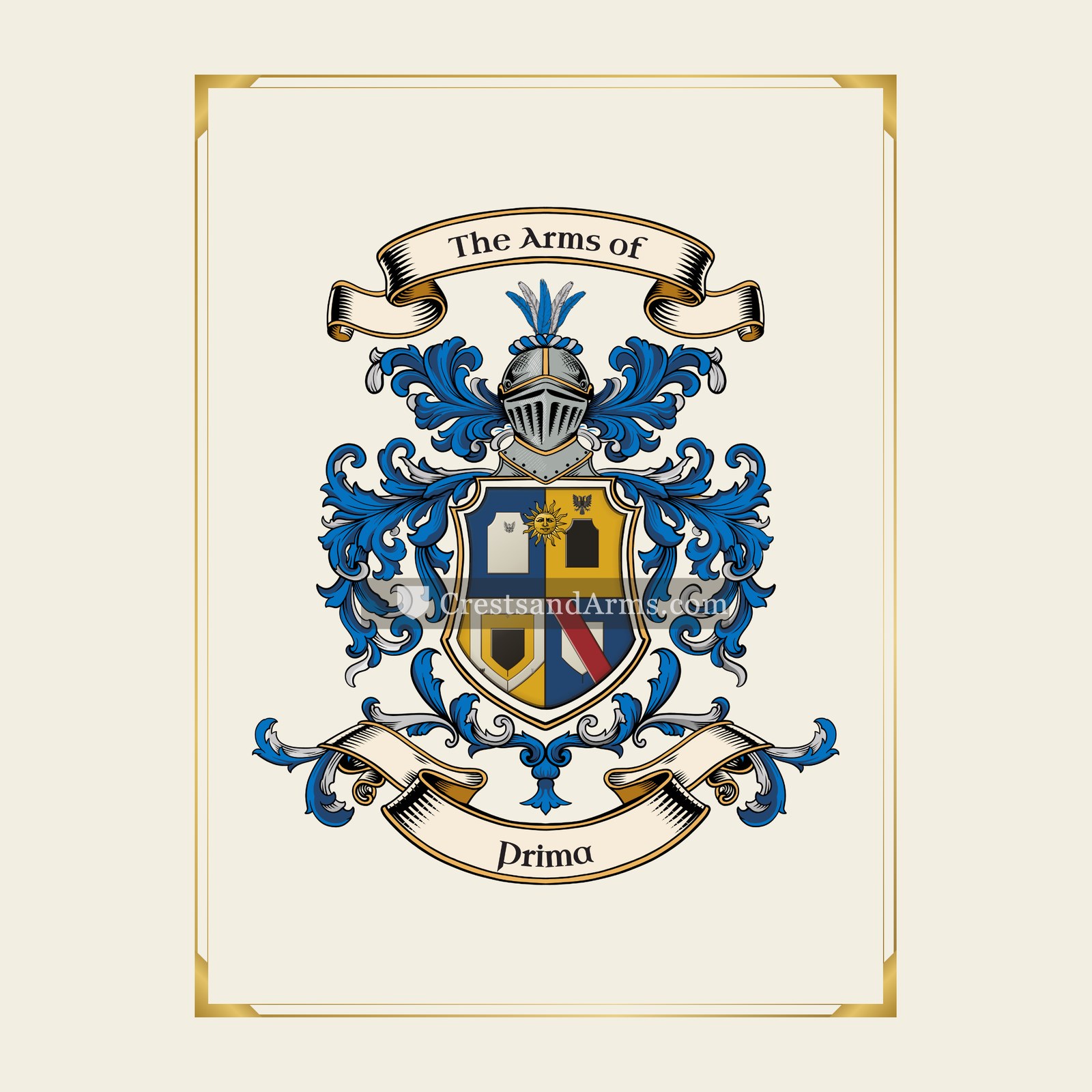 With gold border