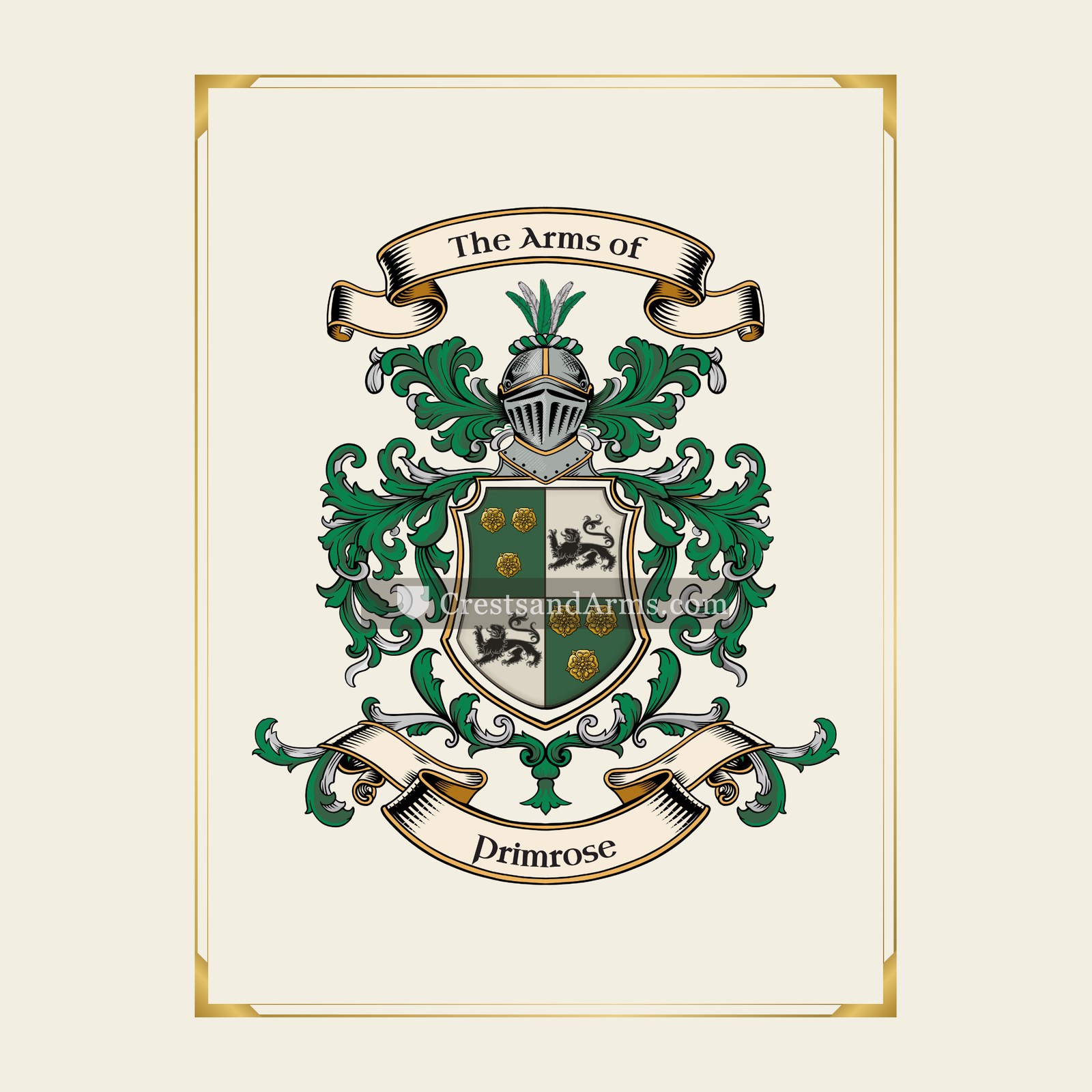 With gold border