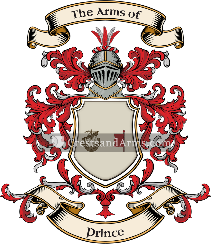 The Prince coat of arms, drawn from the recorded blazon