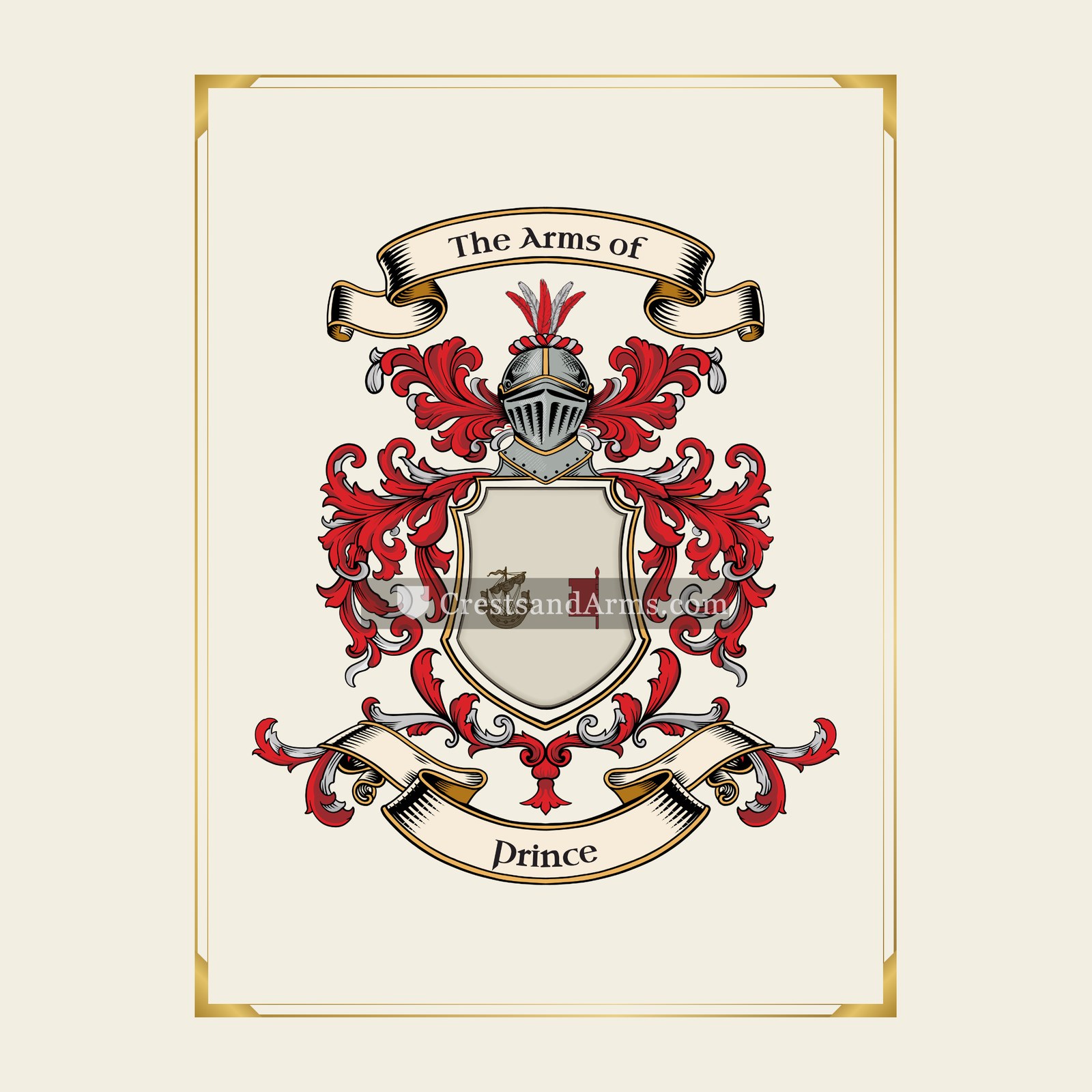 With gold border