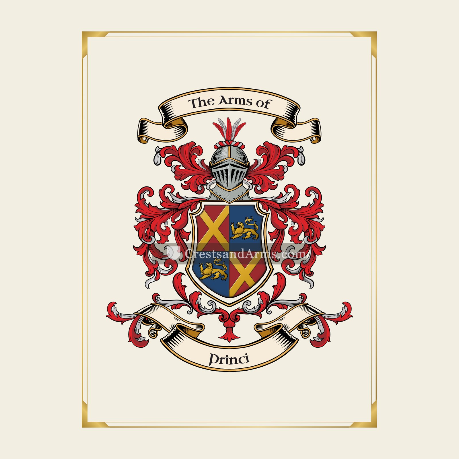 With gold border