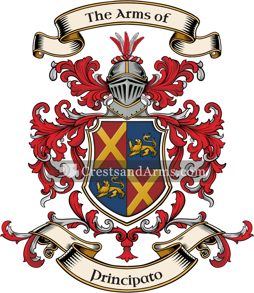 The Principato coat of arms, drawn from the recorded blazon