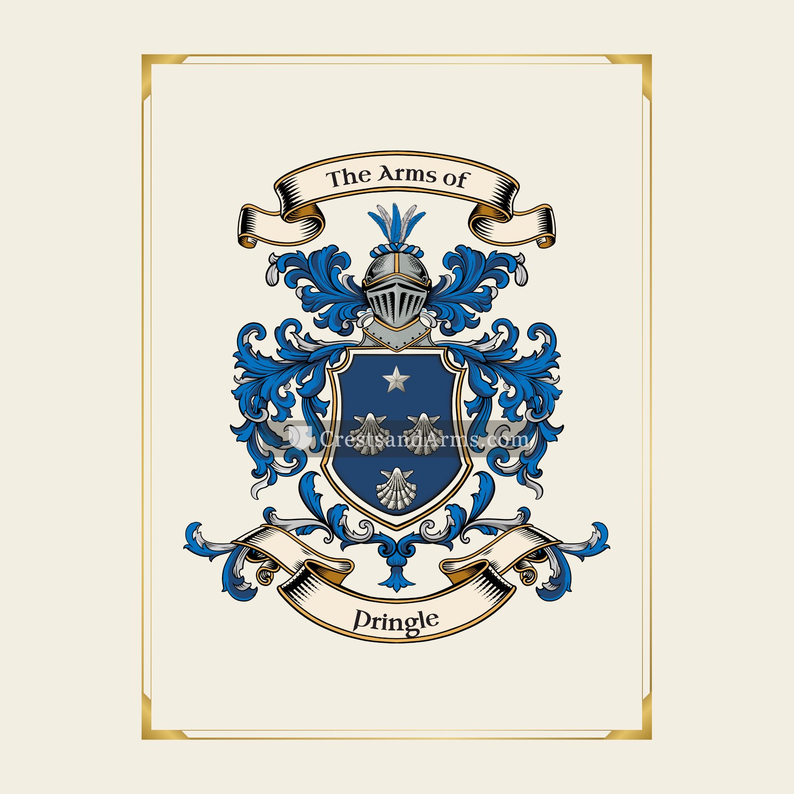 With gold border