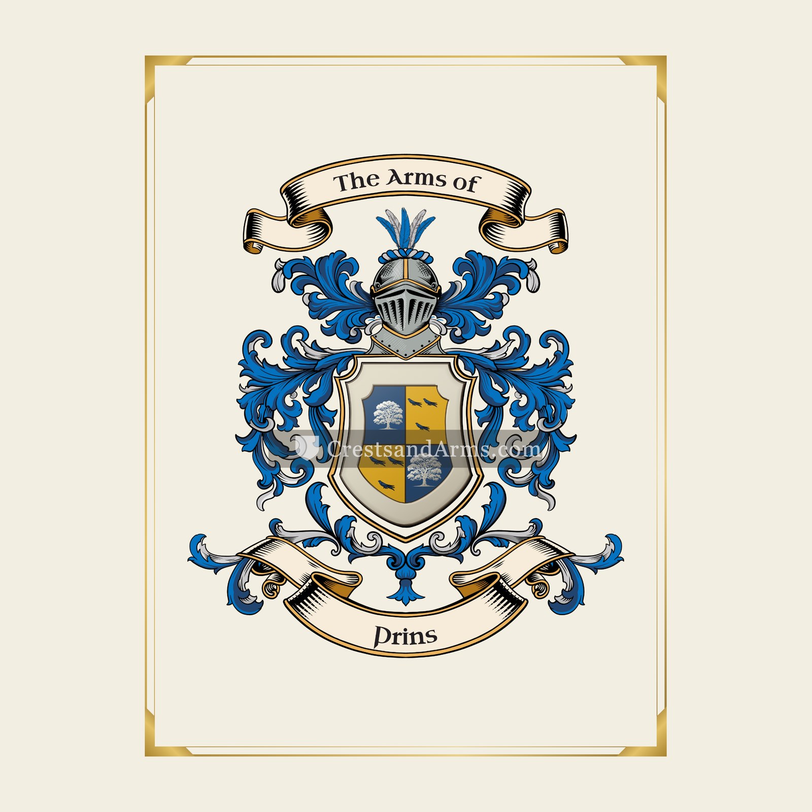 With gold border