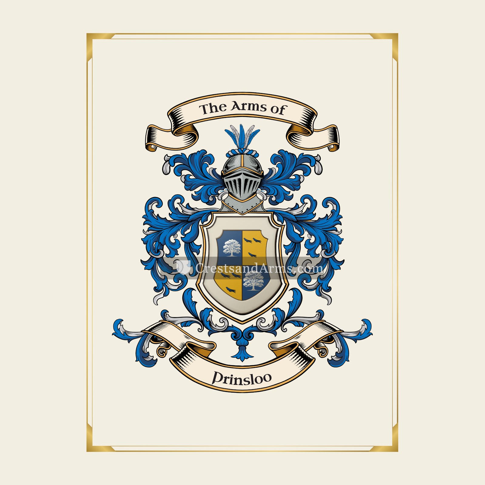 With gold border