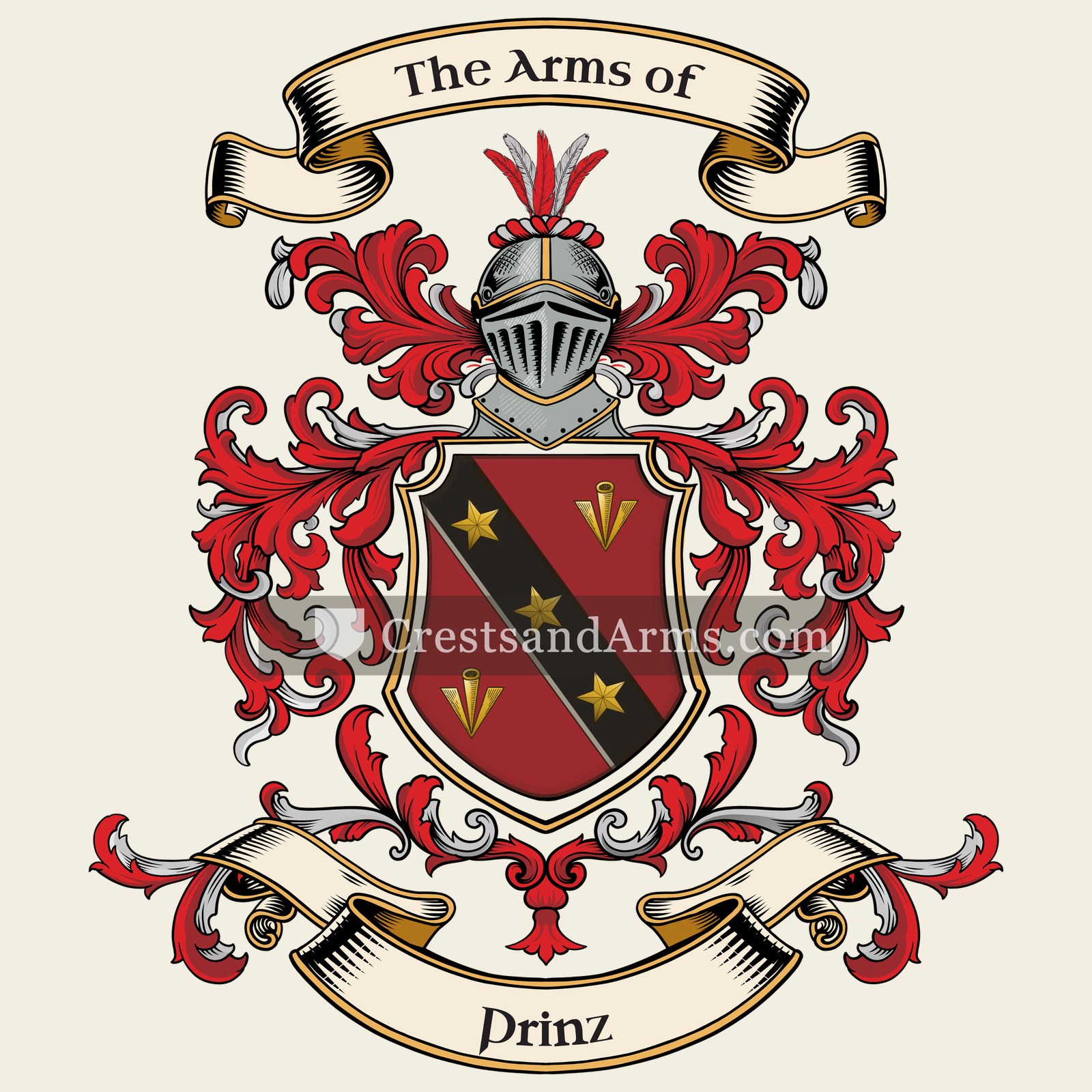 The Prinz coat of arms, drawn from the recorded blazon