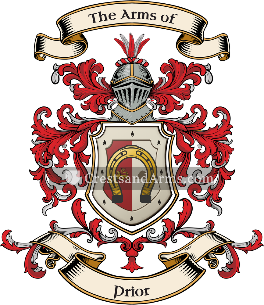 The Prior coat of arms, drawn from the recorded blazon
