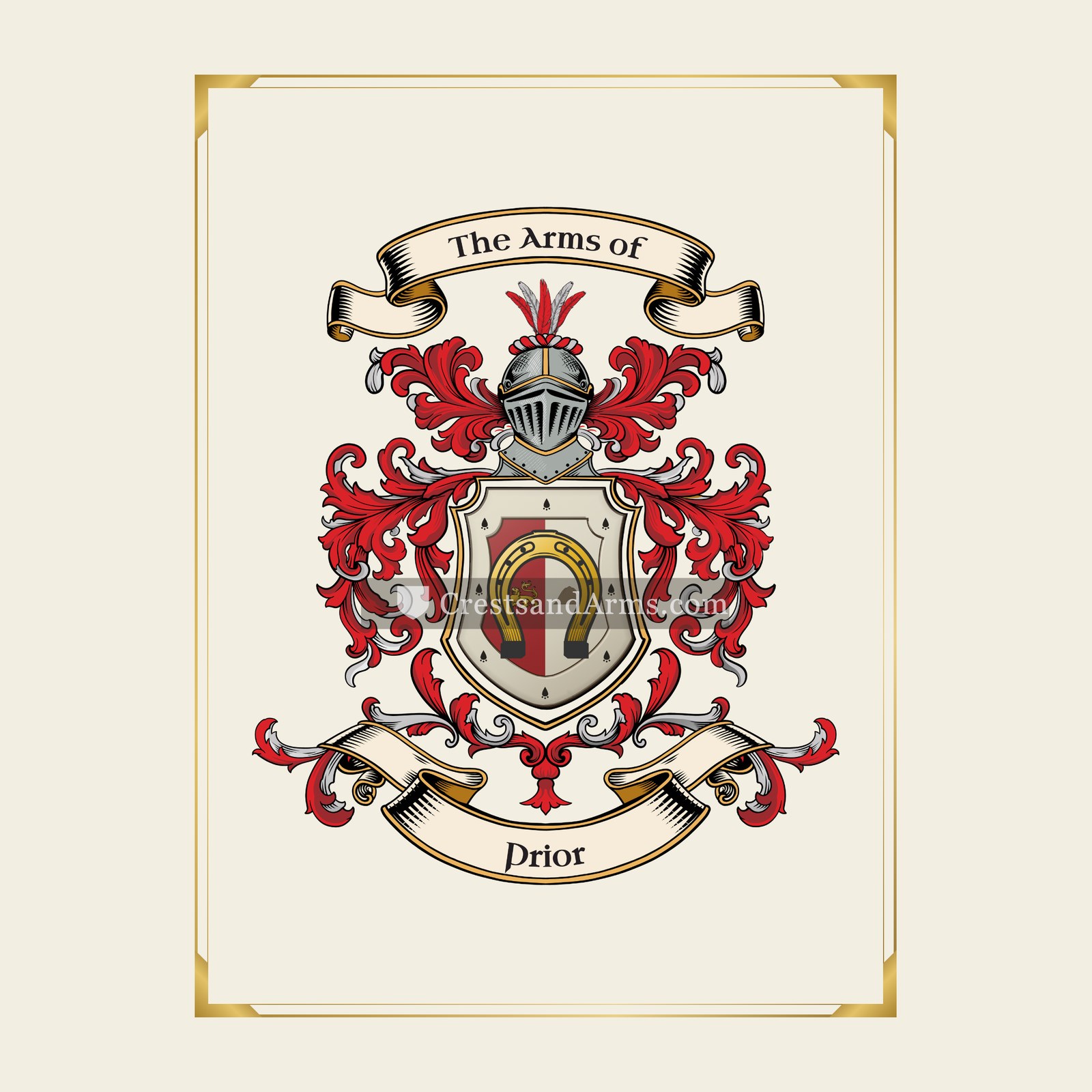 With gold border