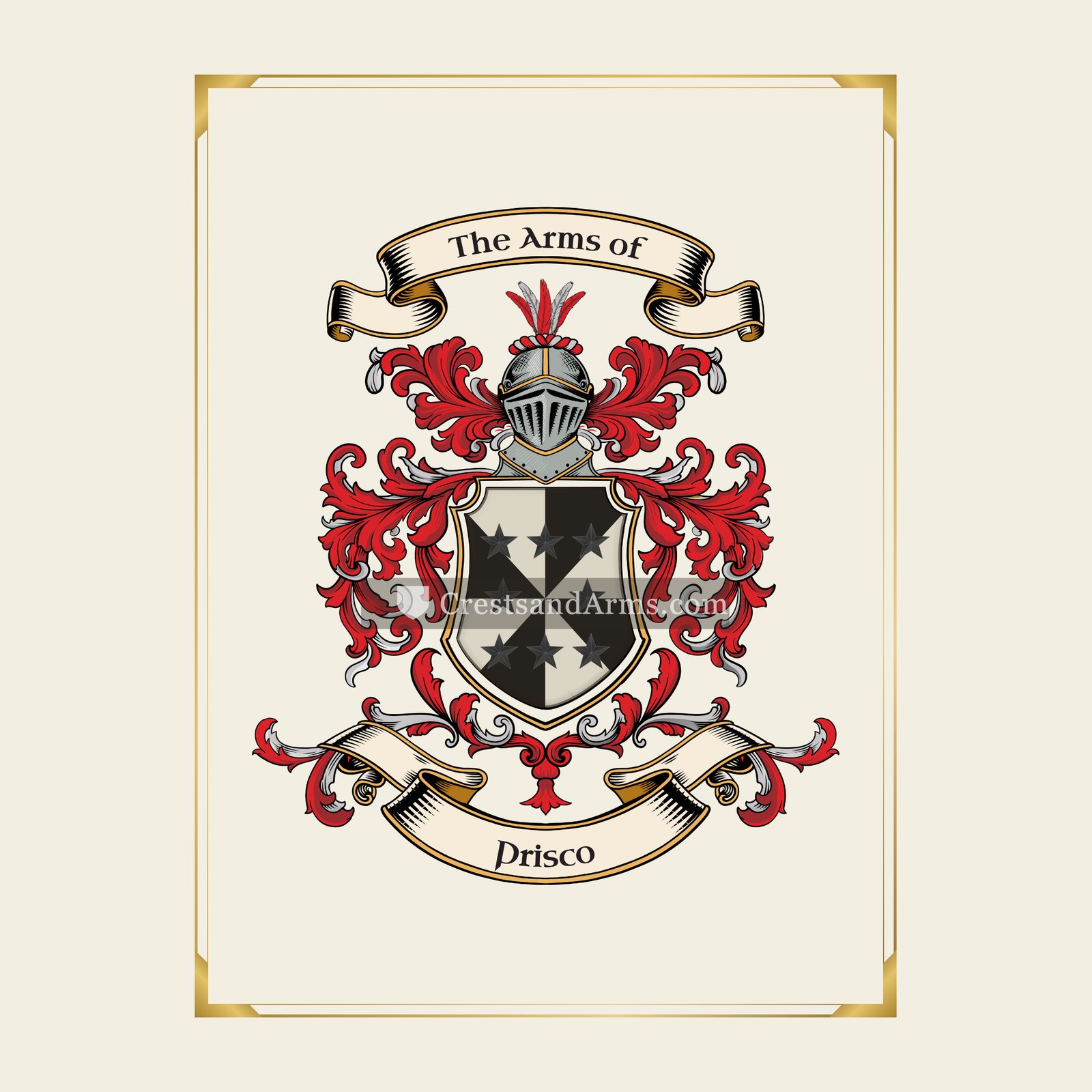 With gold border