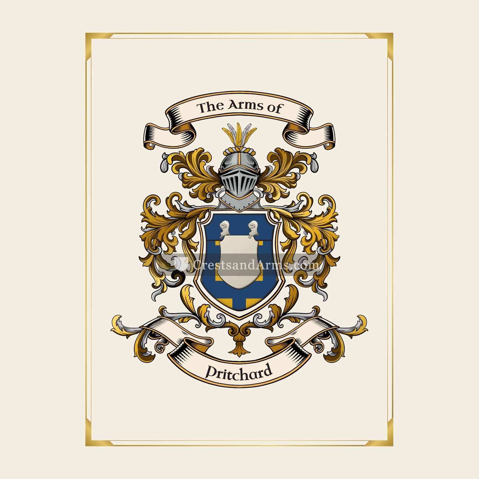 With gold border