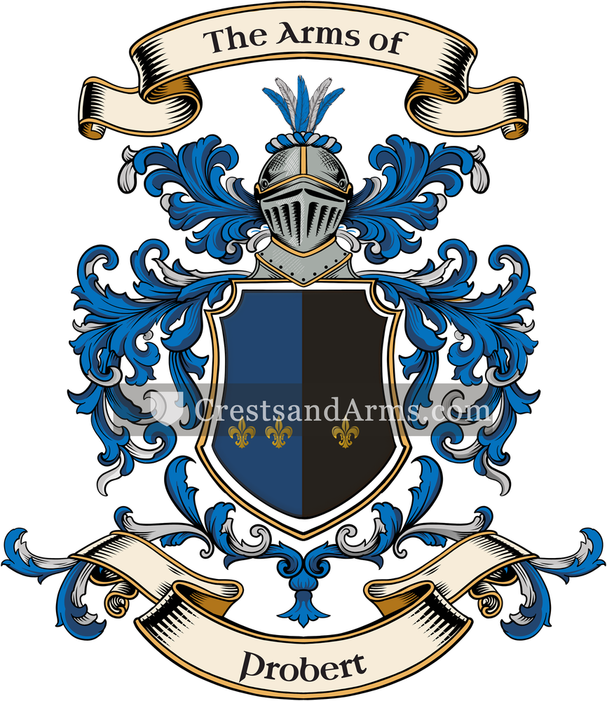 The Probert coat of arms, drawn from the recorded blazon