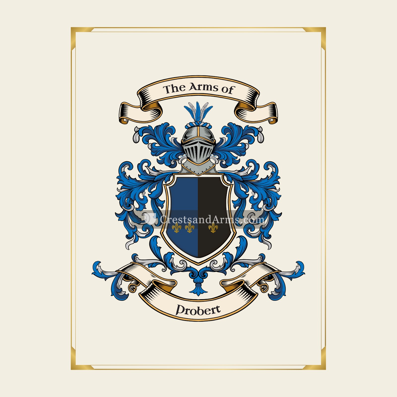 With gold border