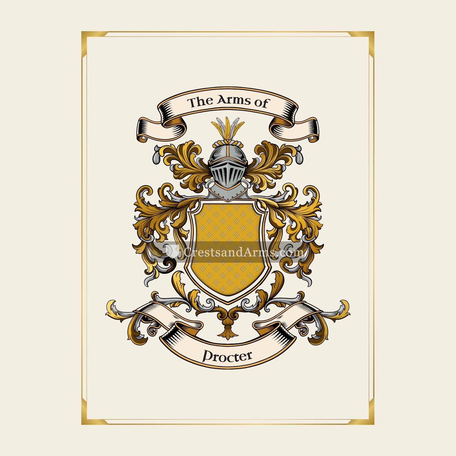 With gold border