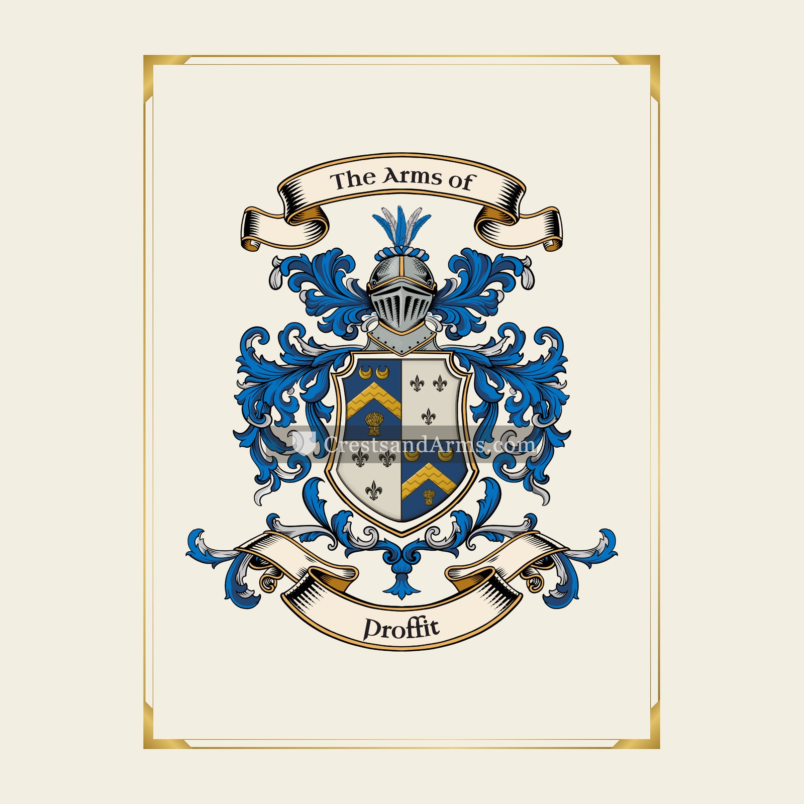 With gold border