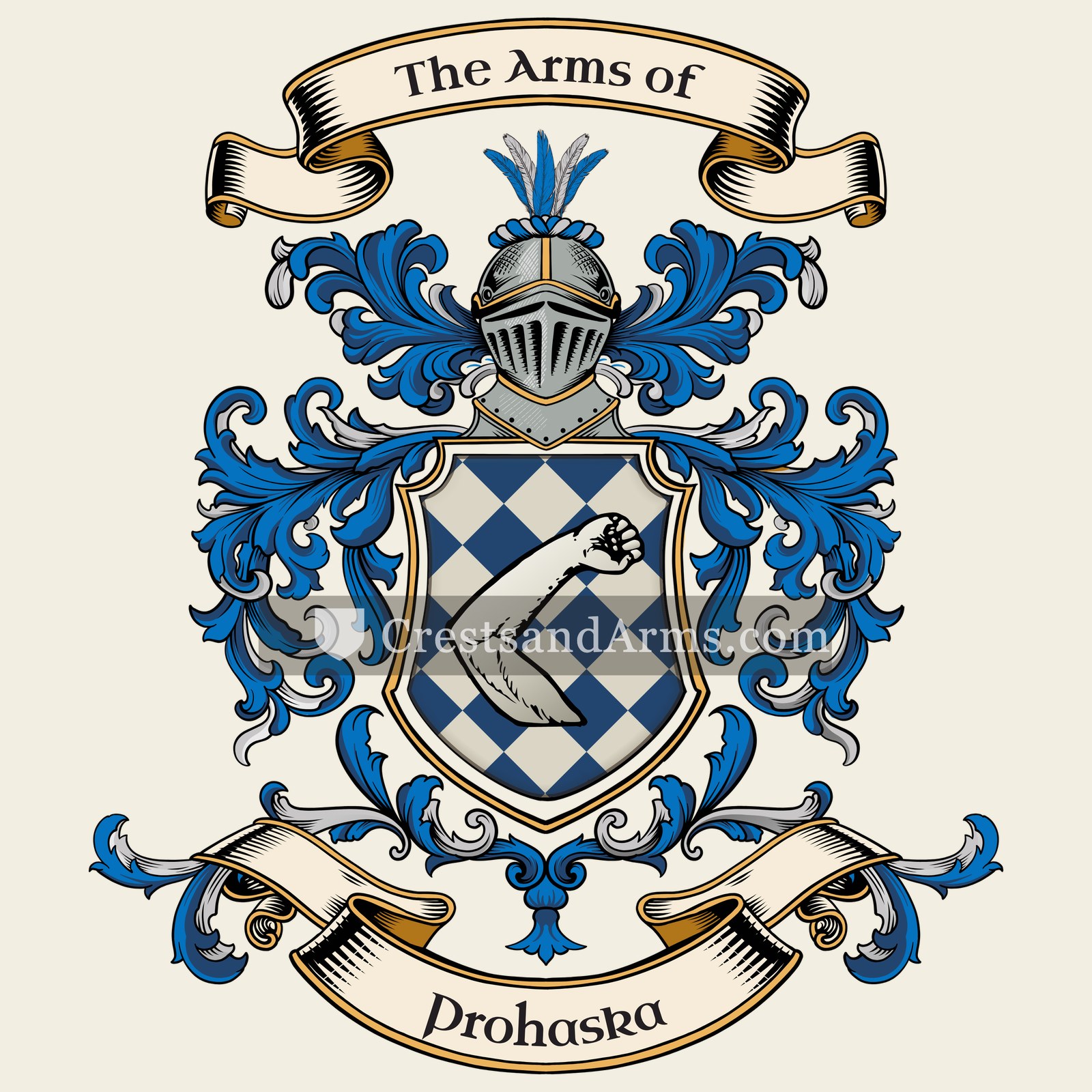 The Prohaska coat of arms, drawn from the recorded blazon