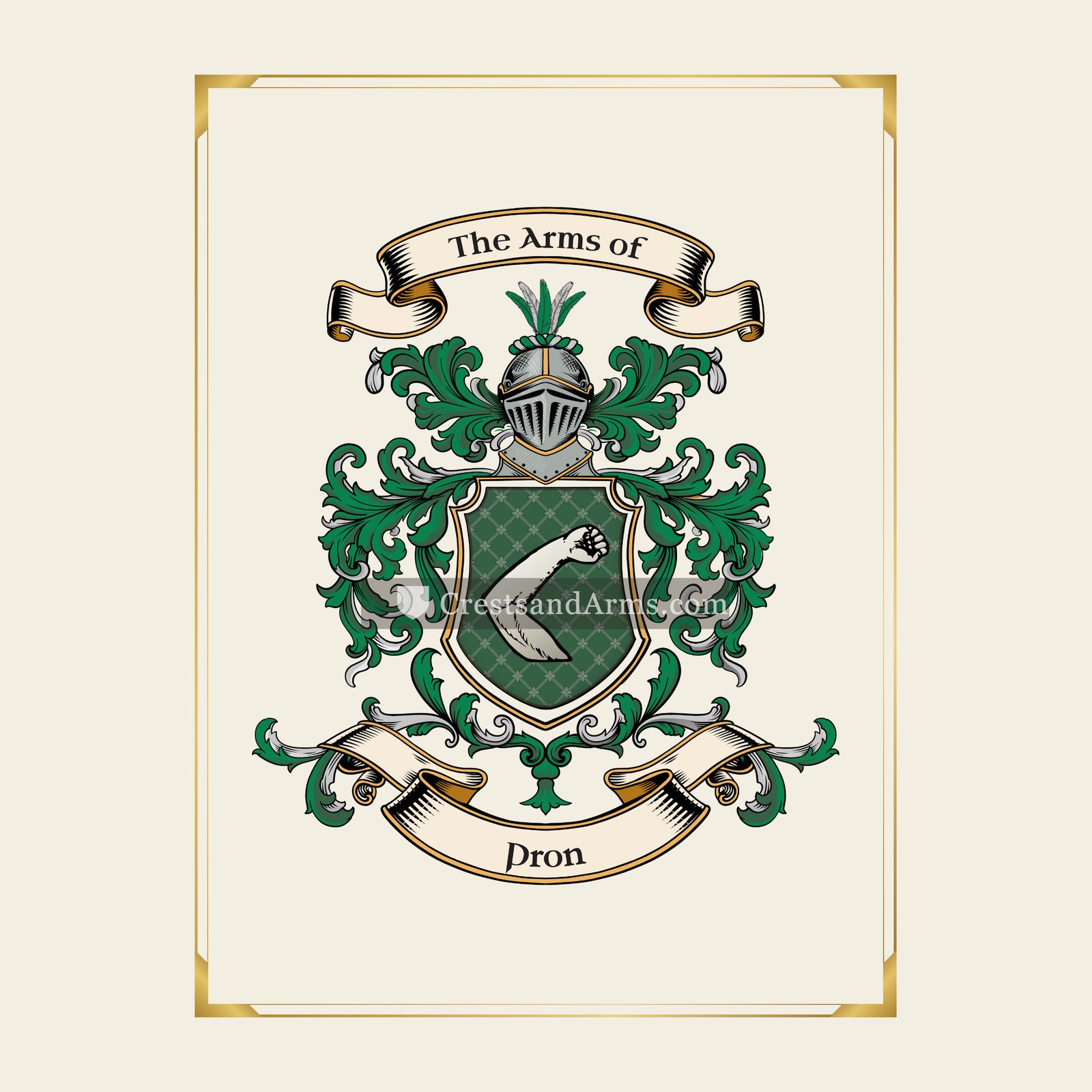 With gold border