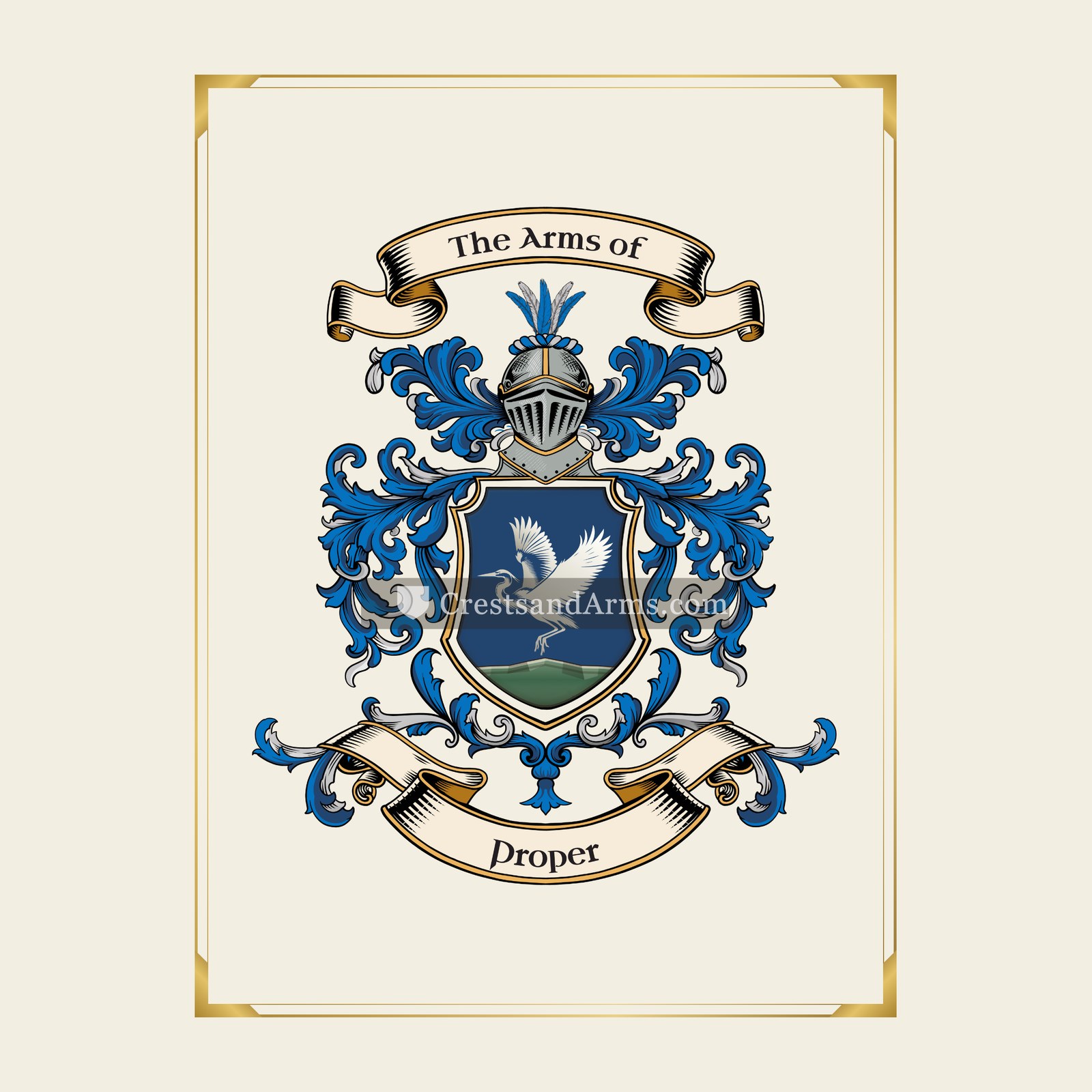 With gold border