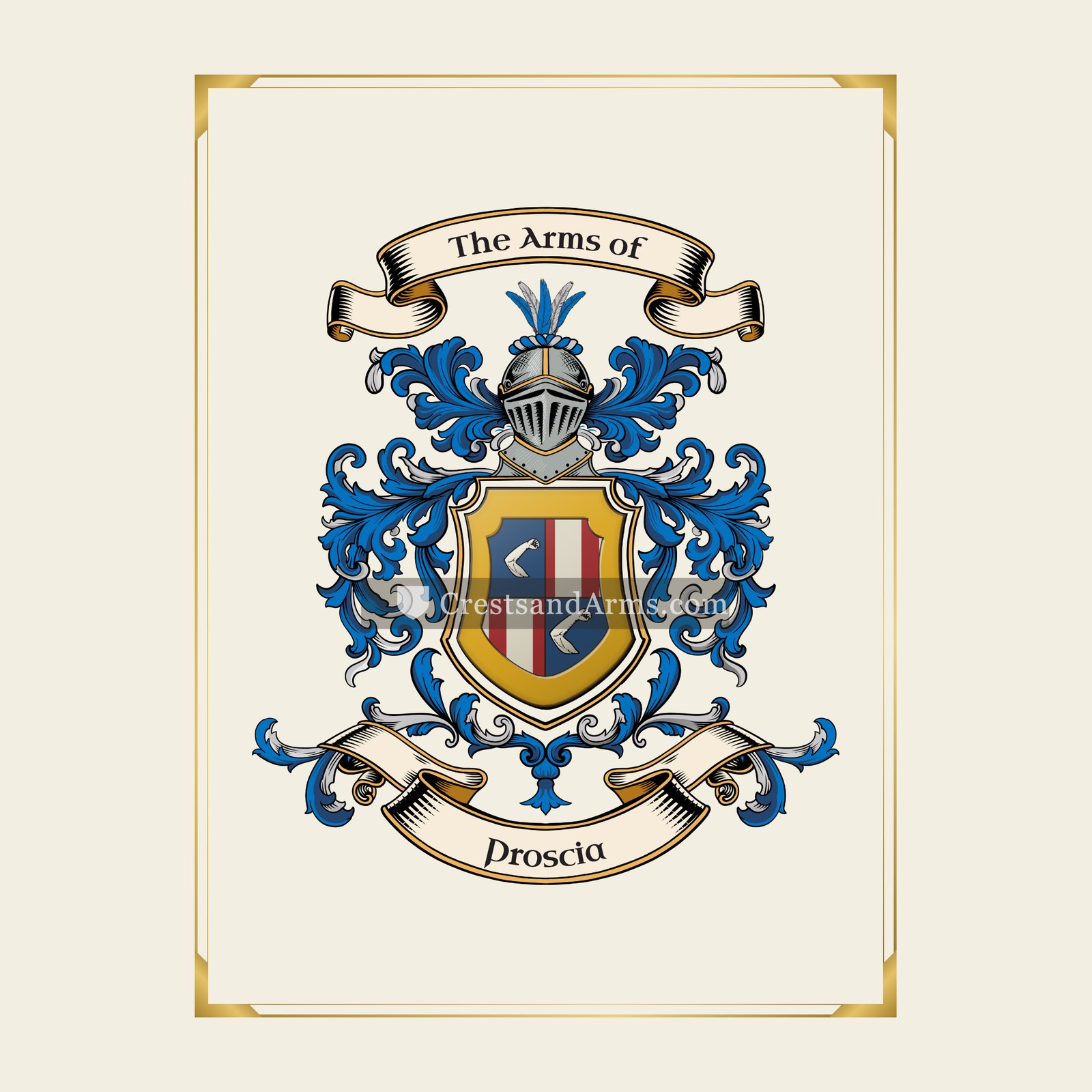 With gold border