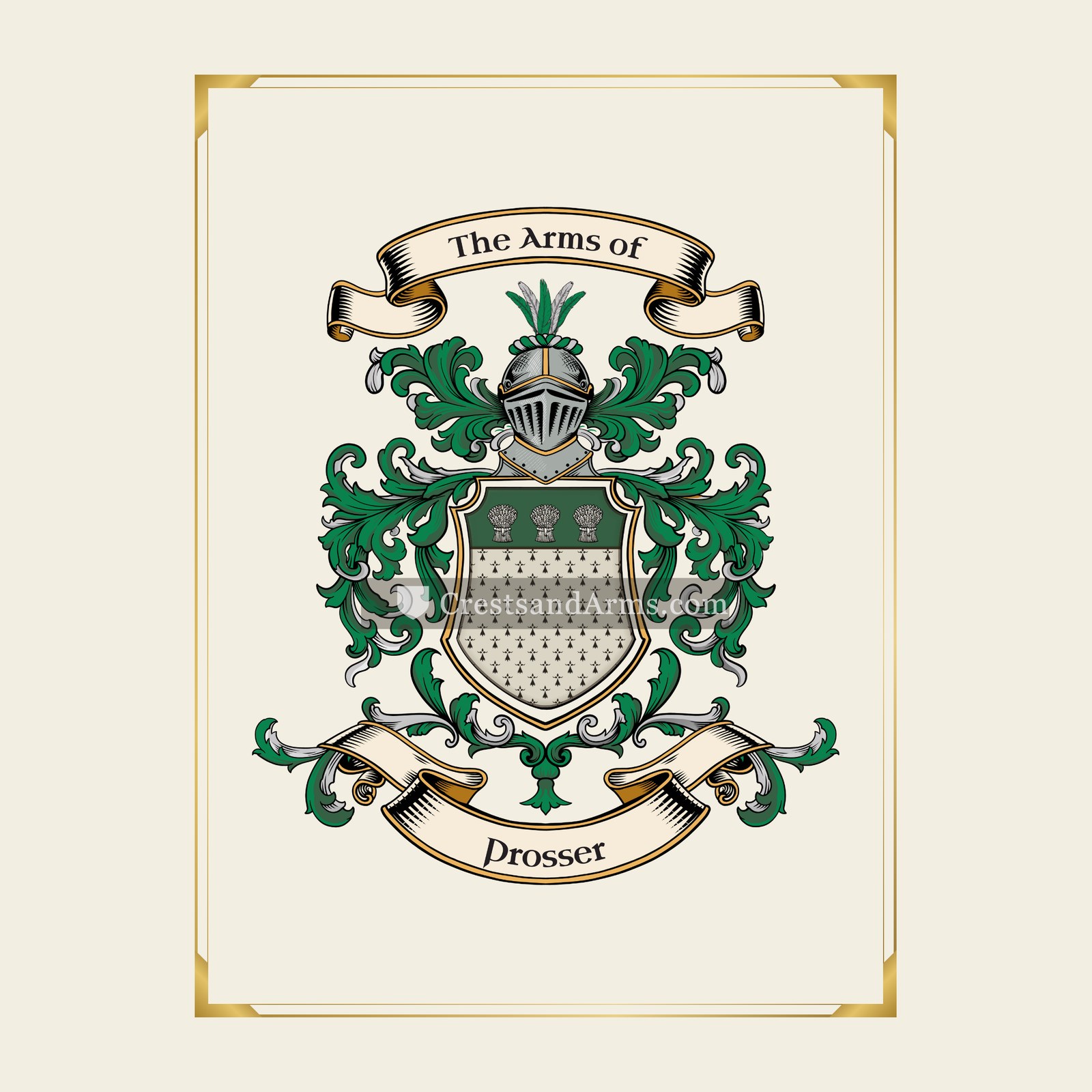 With gold border