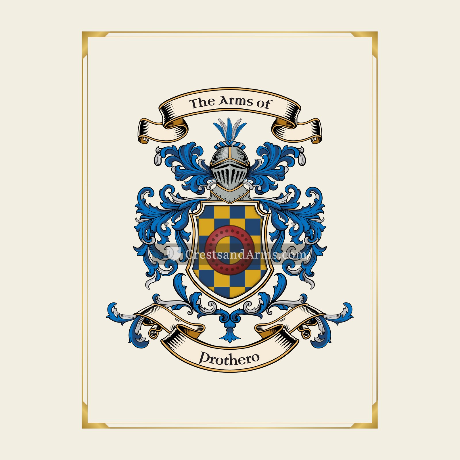 With gold border