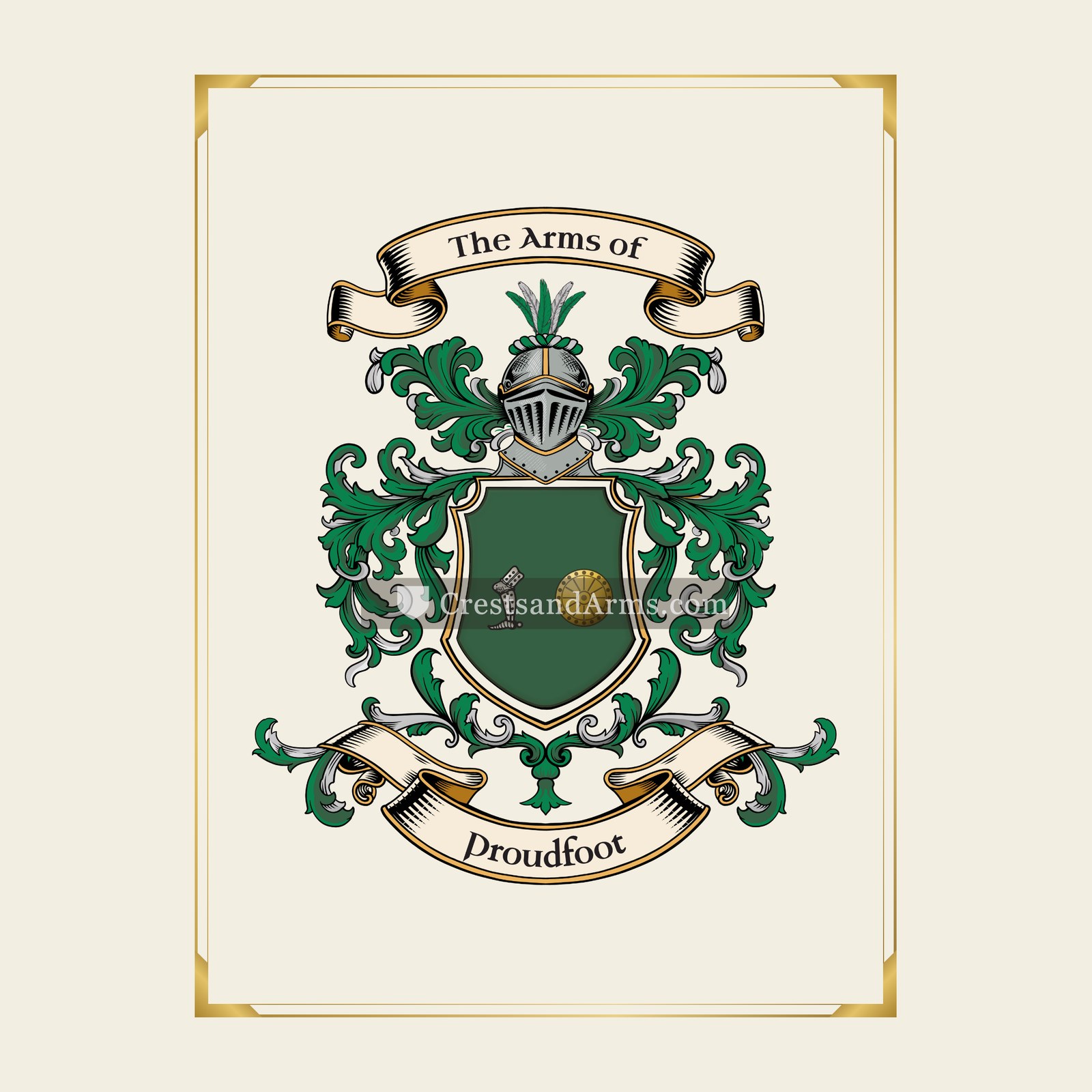 With gold border