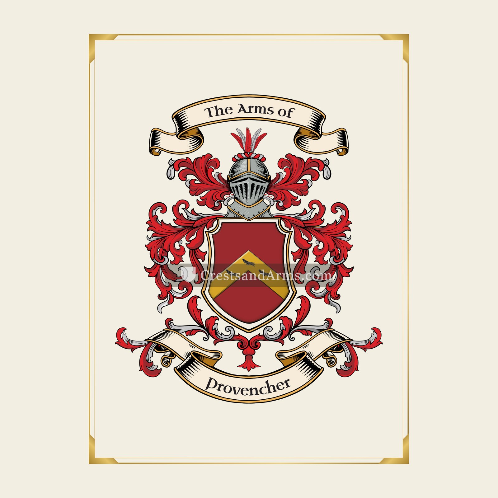With gold border