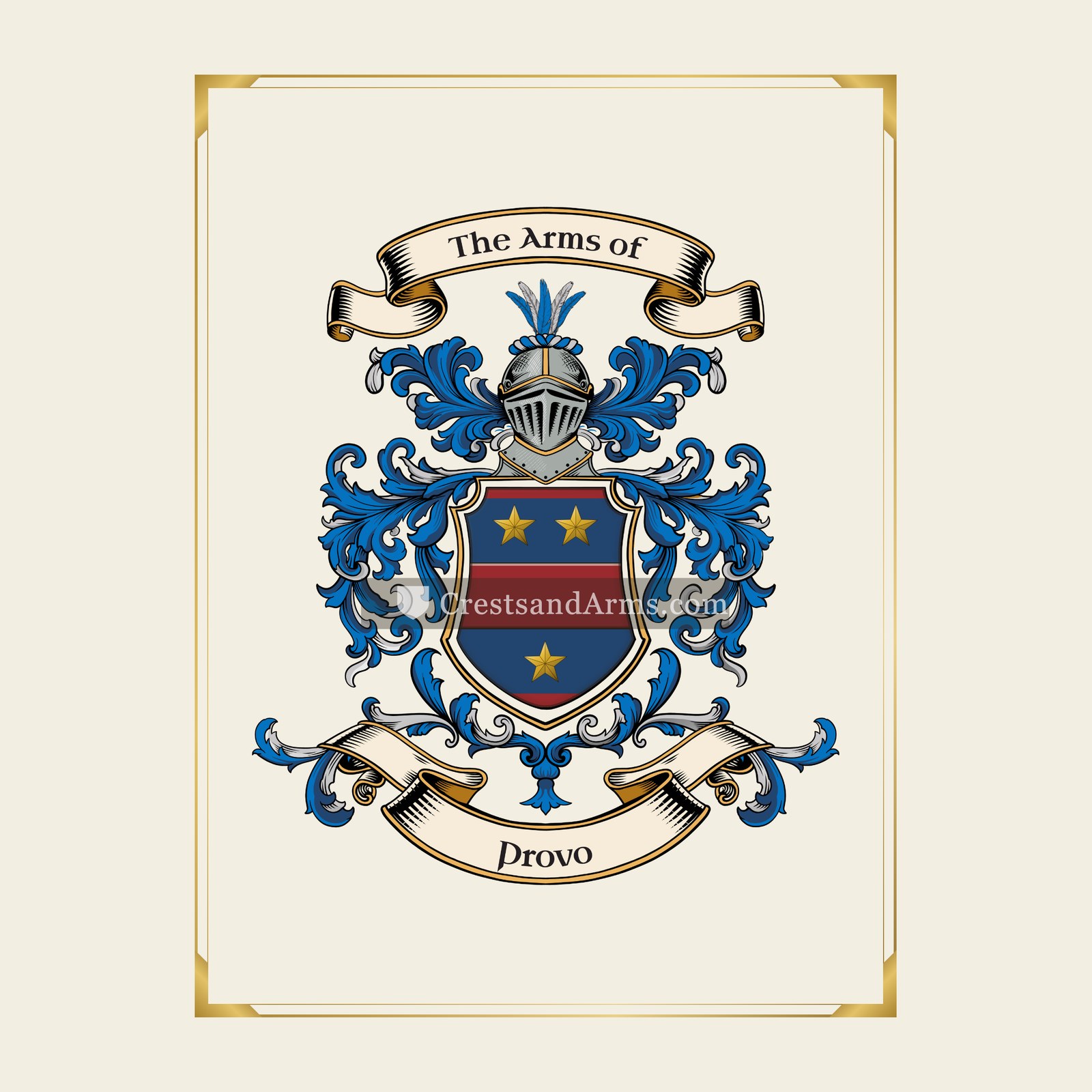 With gold border