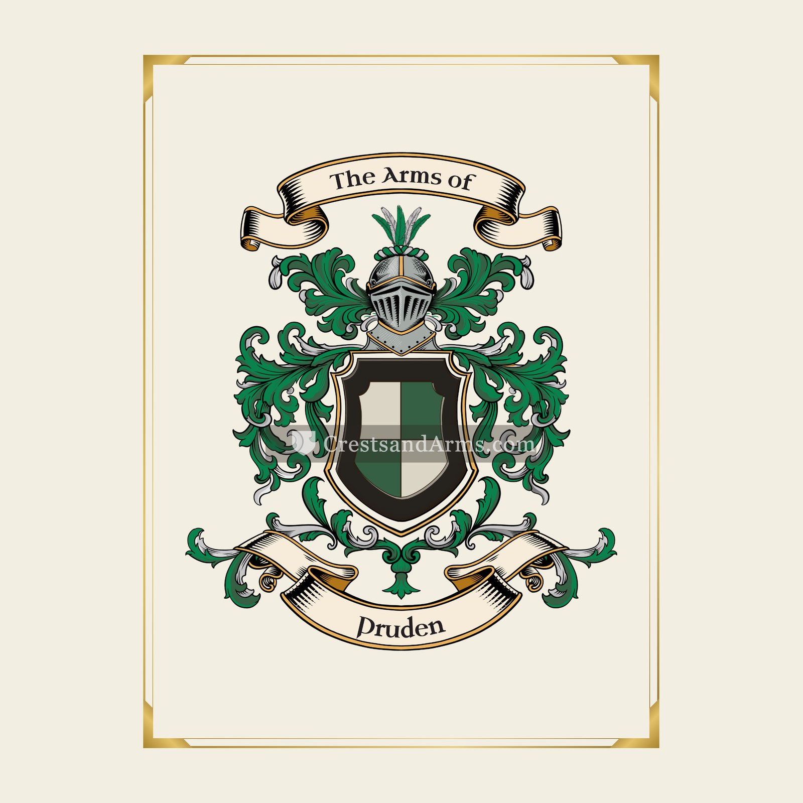 With gold border
