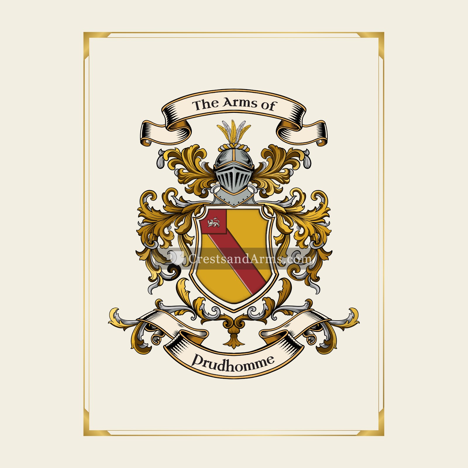 With gold border