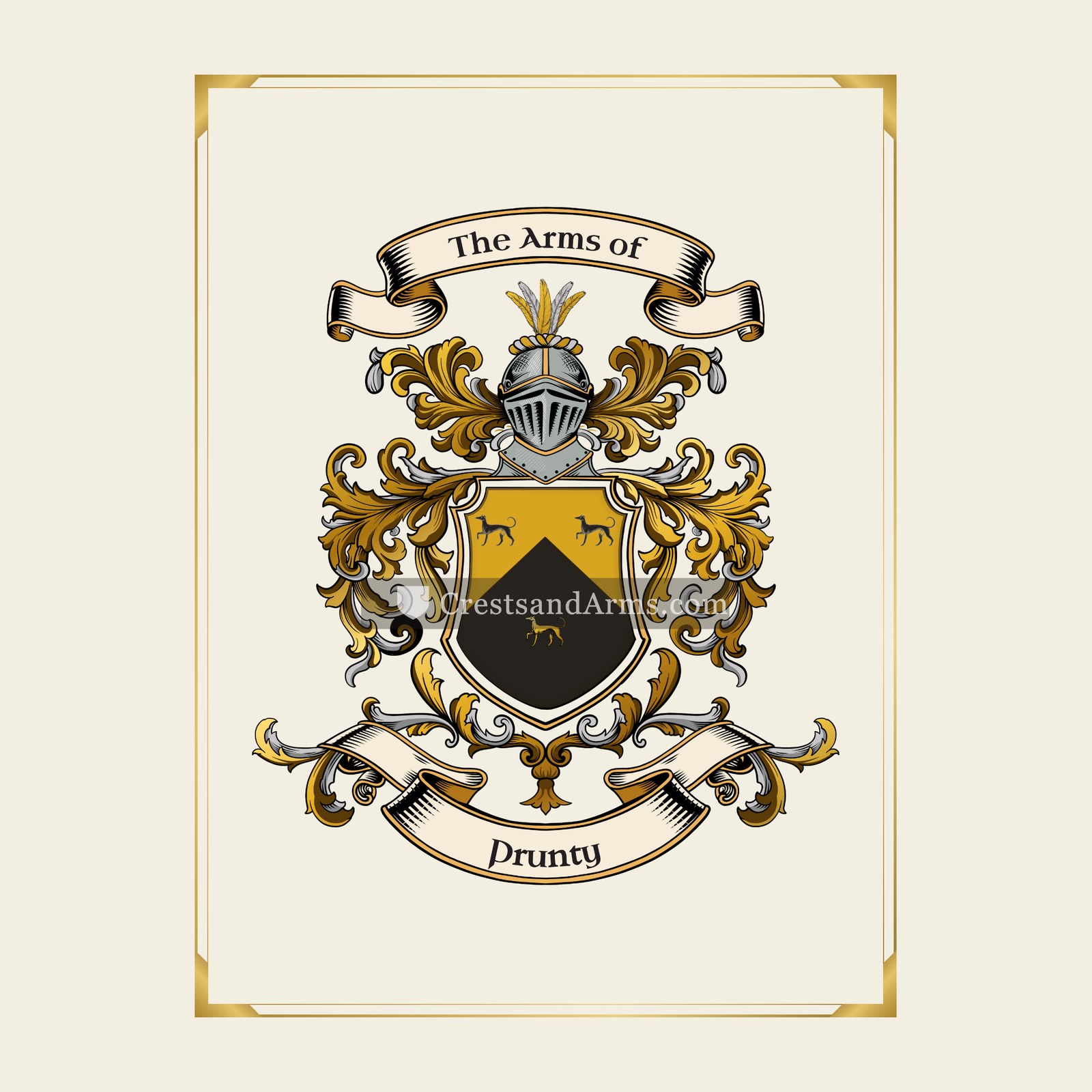 With gold border