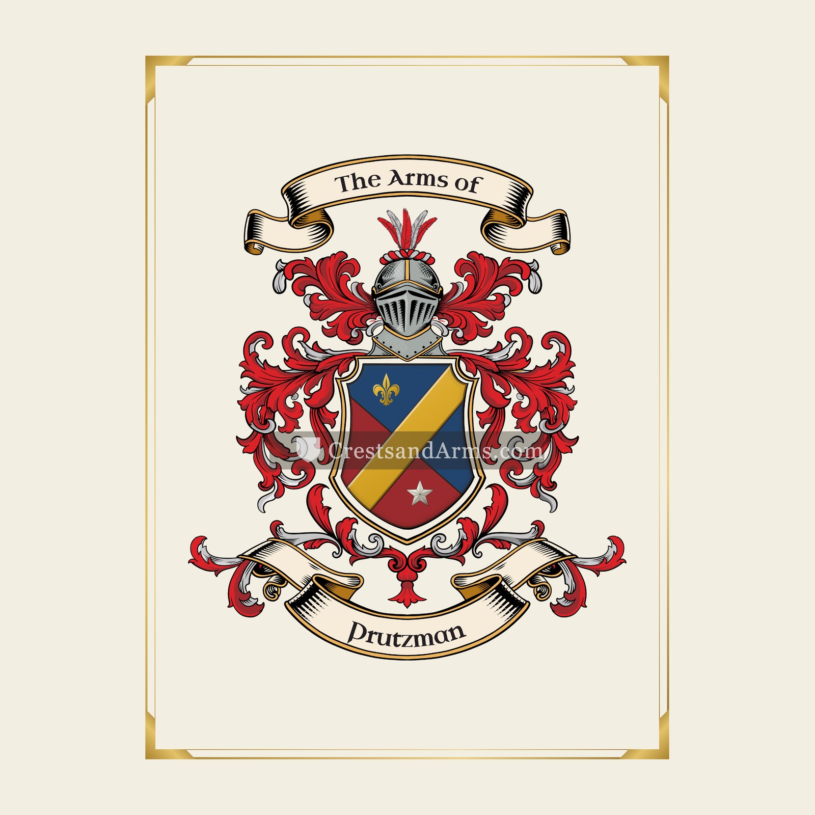 With gold border
