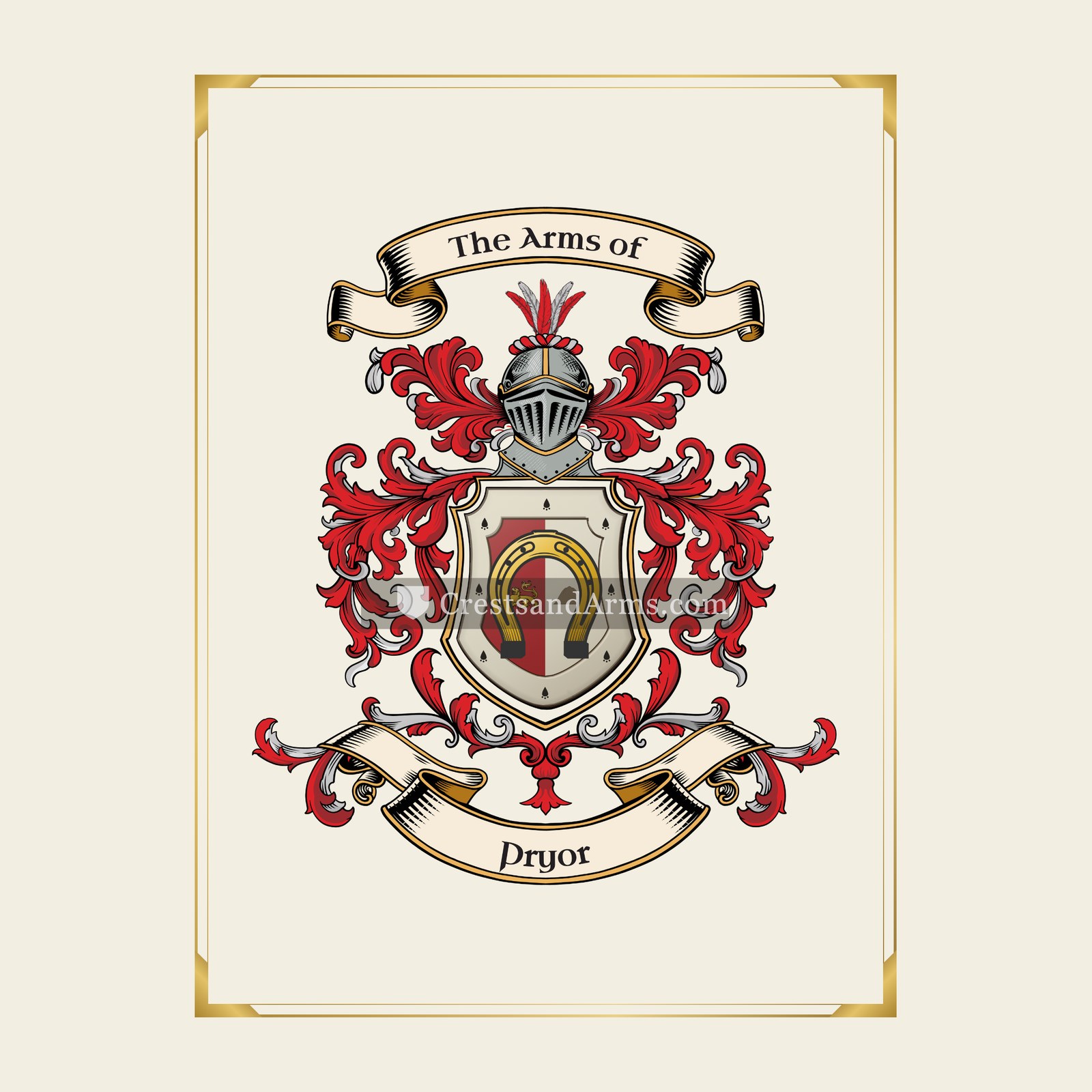 With gold border