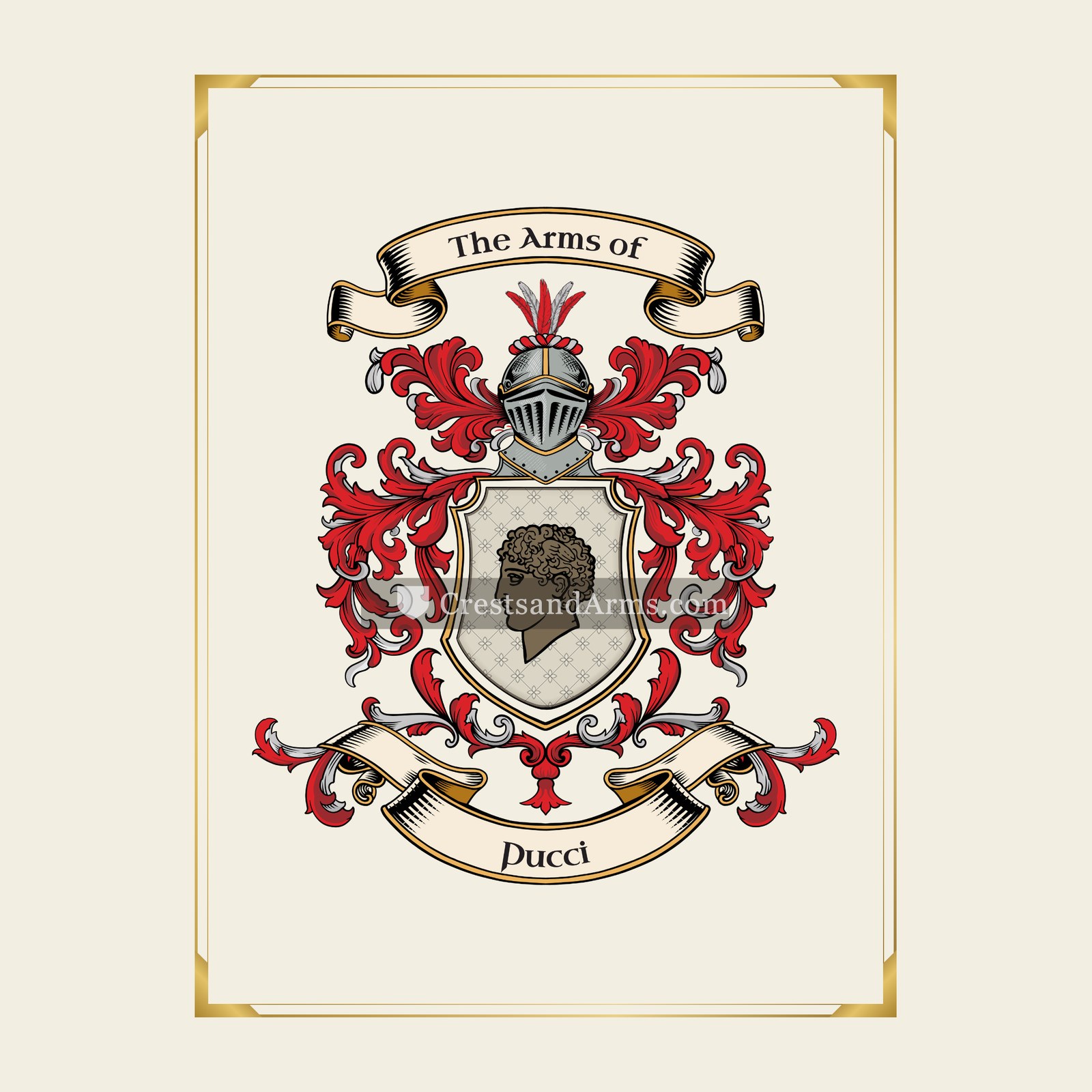 With gold border