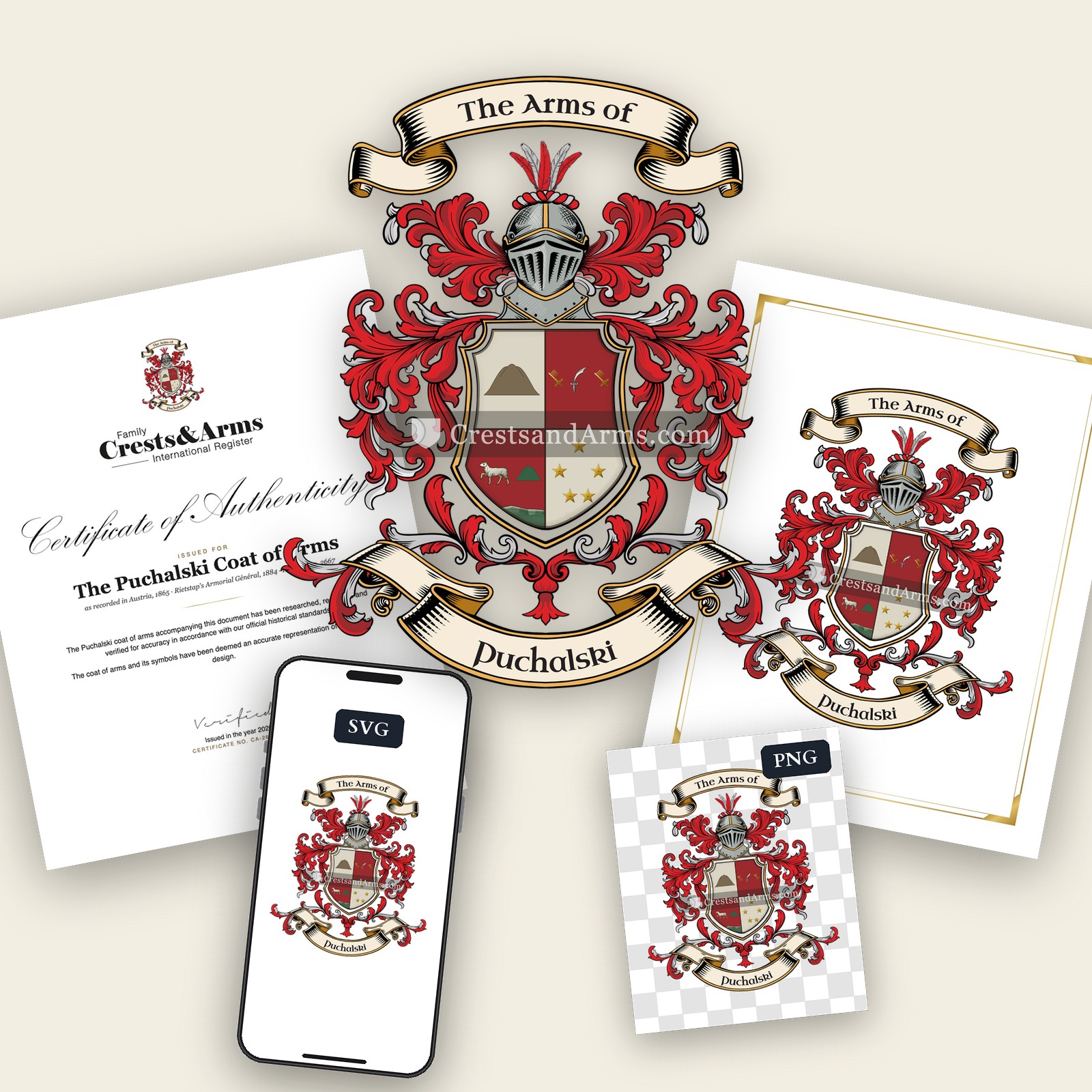 The Puchalski arms on the coat of arms — digital pack