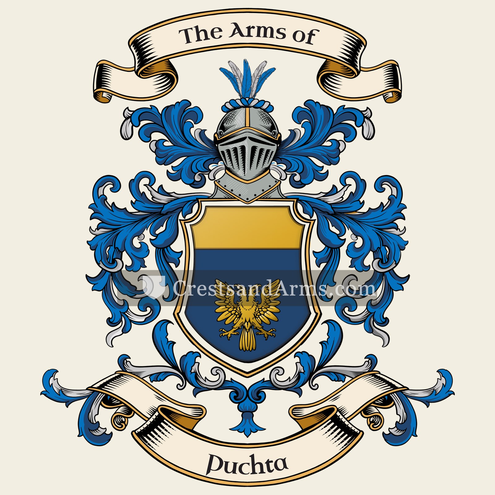 The Puchta coat of arms, drawn from the recorded blazon