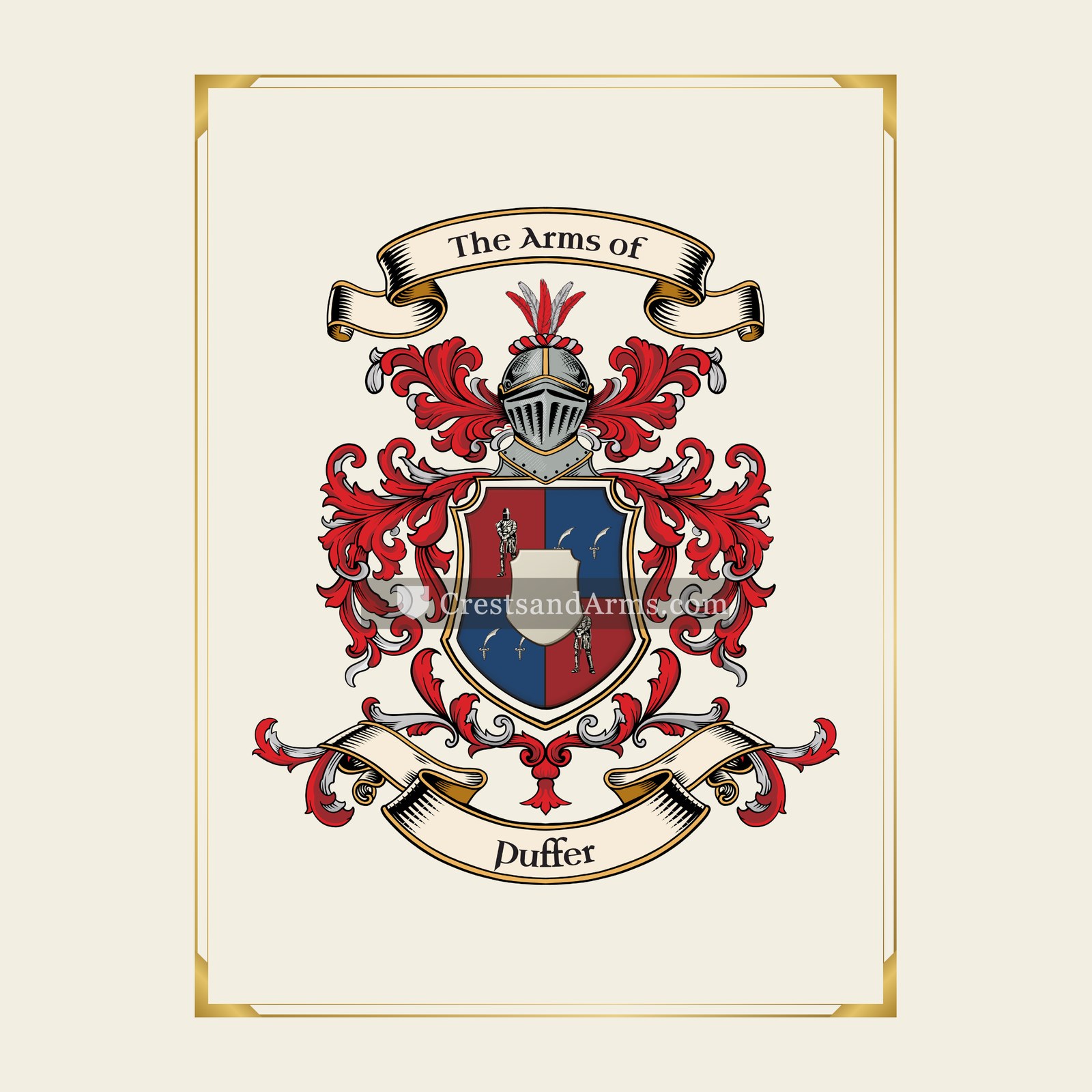 With gold border