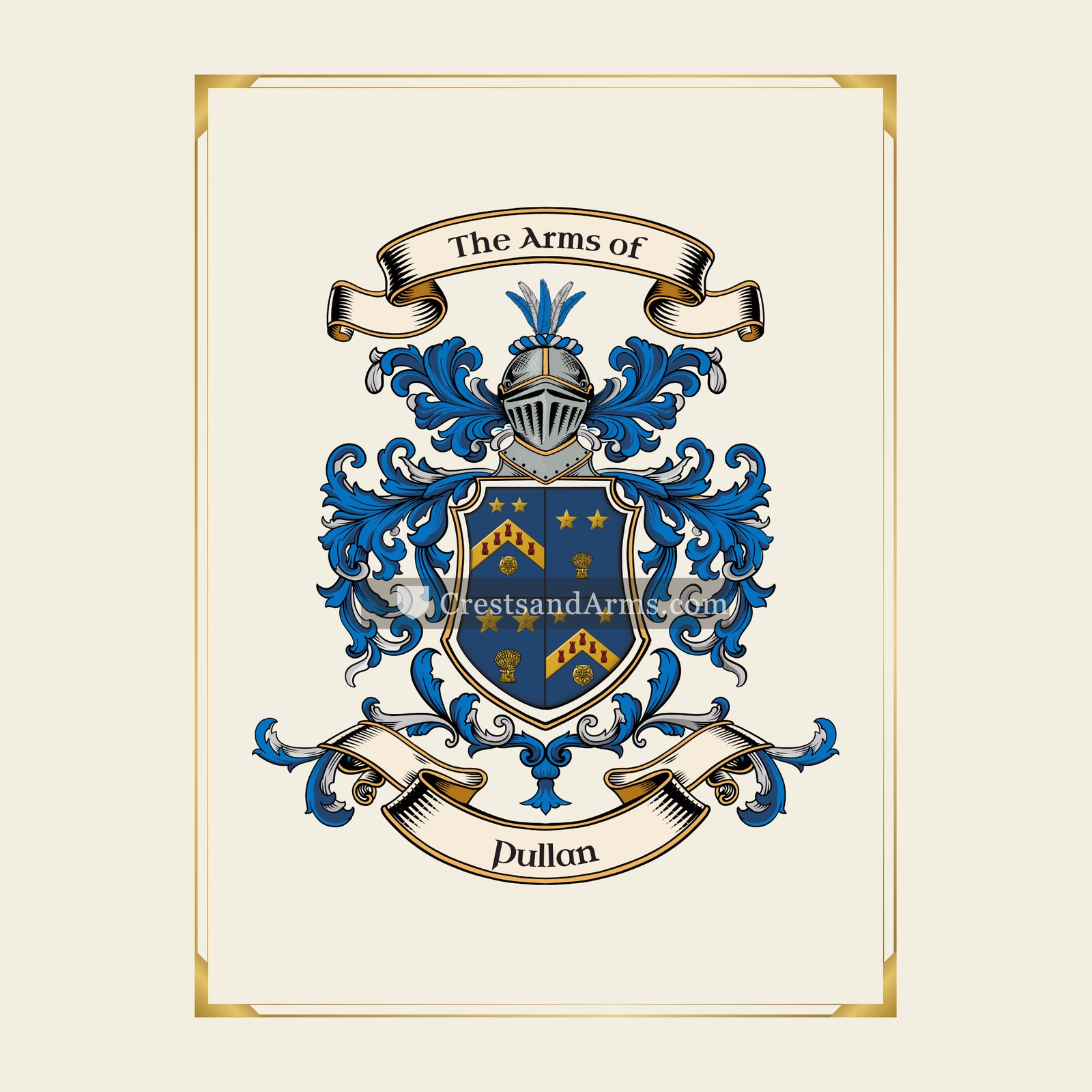 With gold border