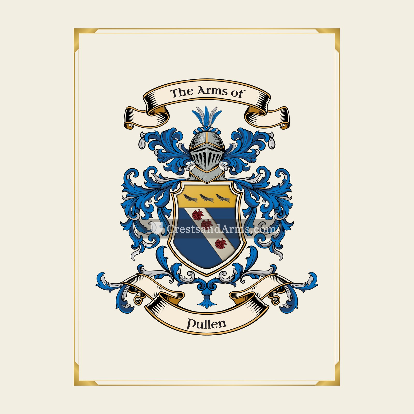 With gold border