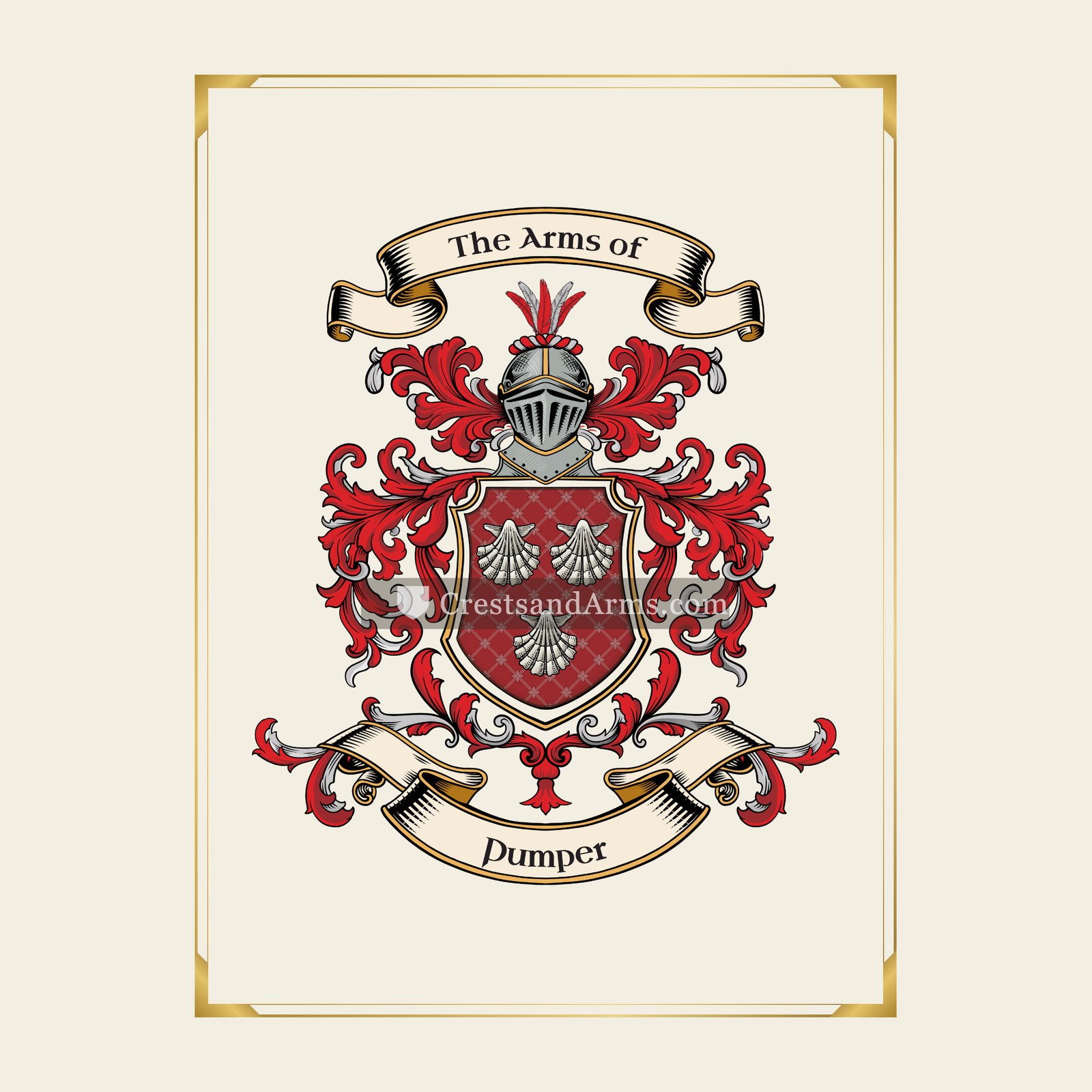 With gold border