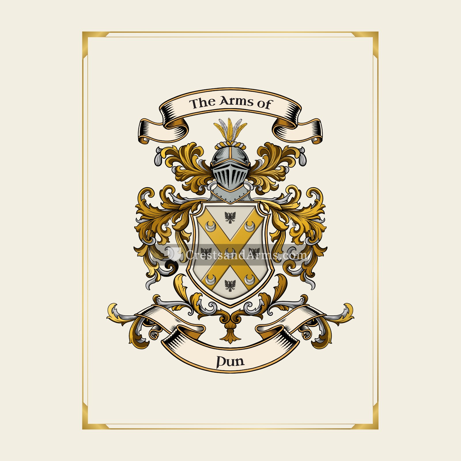 With gold border