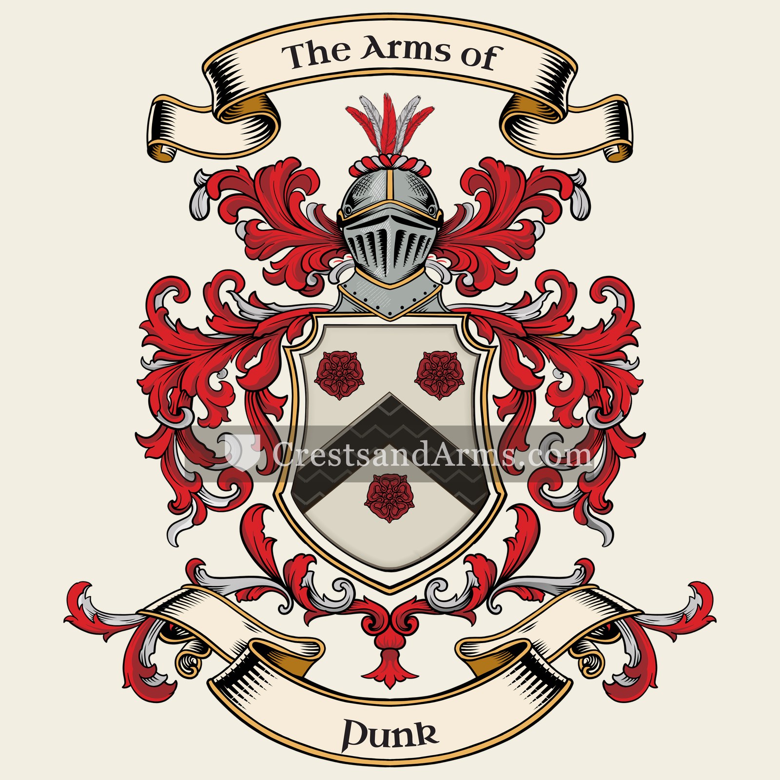 The Punk coat of arms, drawn from the recorded blazon
