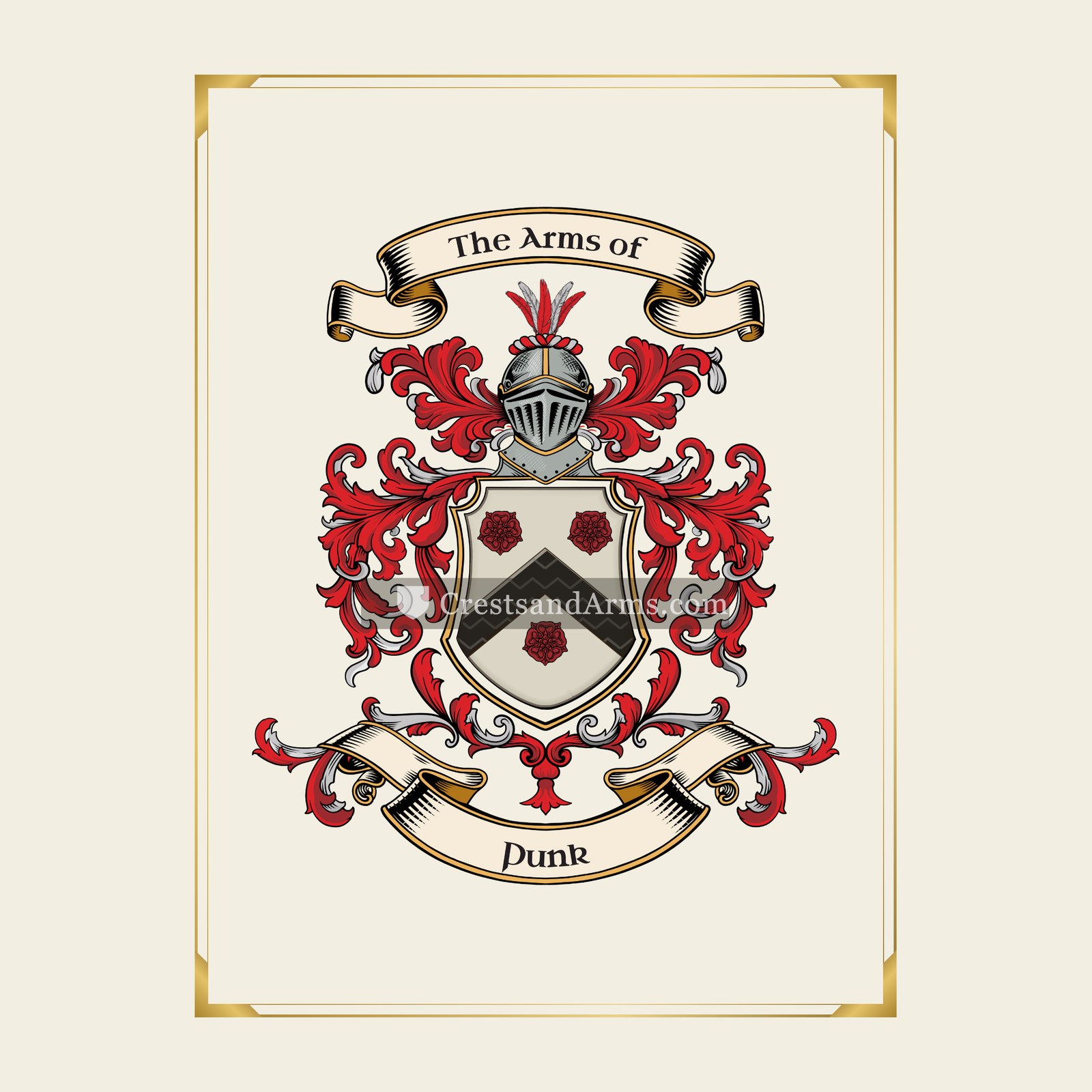 With gold border