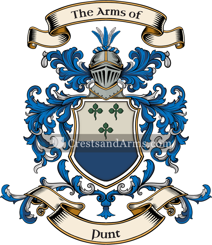 The Punt coat of arms, drawn from the recorded blazon