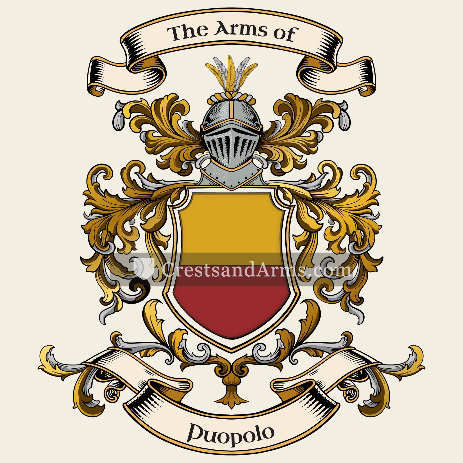 The Puopolo coat of arms, drawn from the recorded blazon