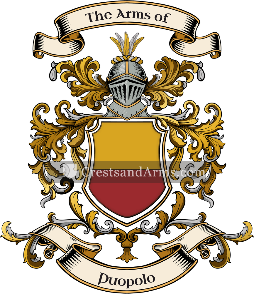 The Puopolo coat of arms, drawn from the recorded blazon