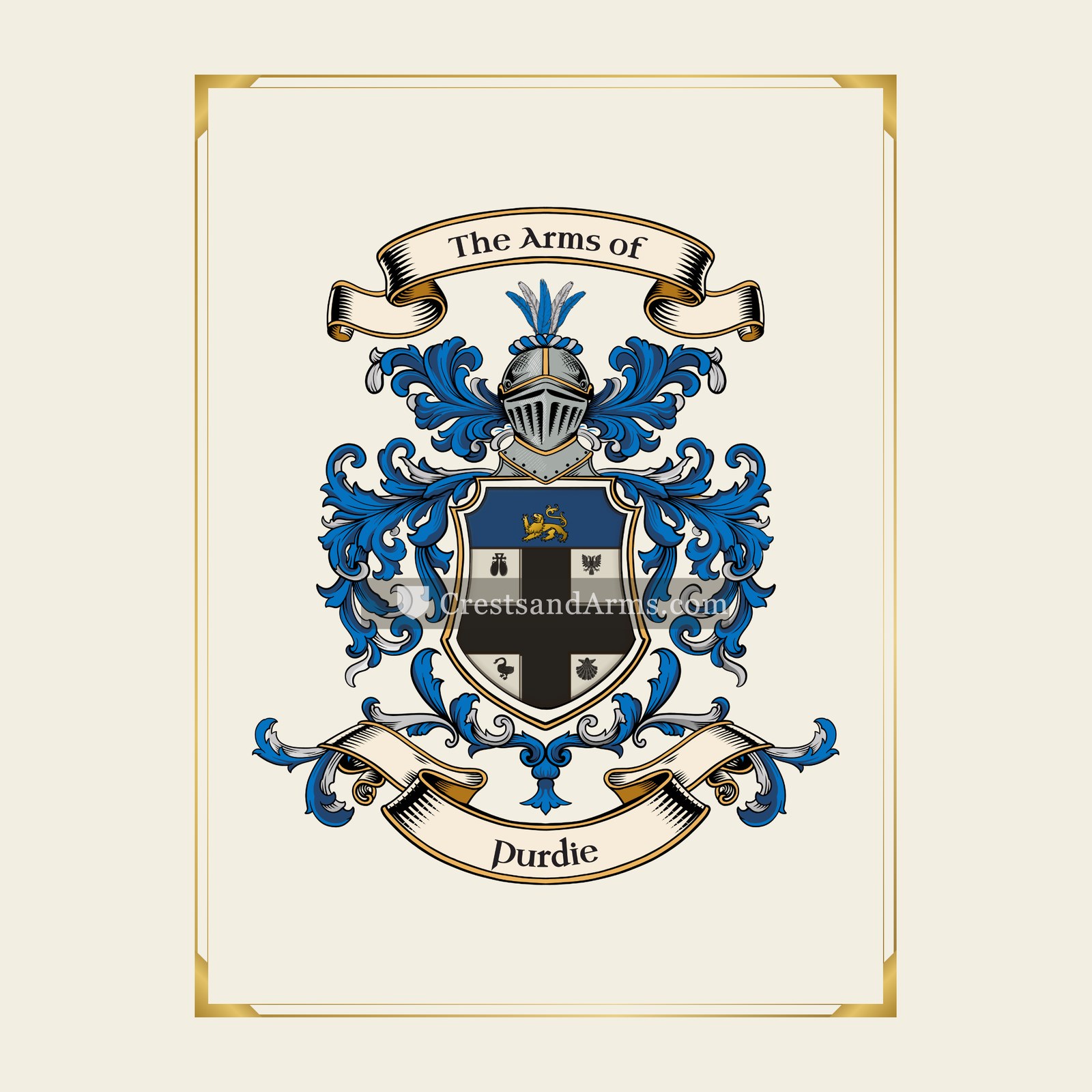 With gold border