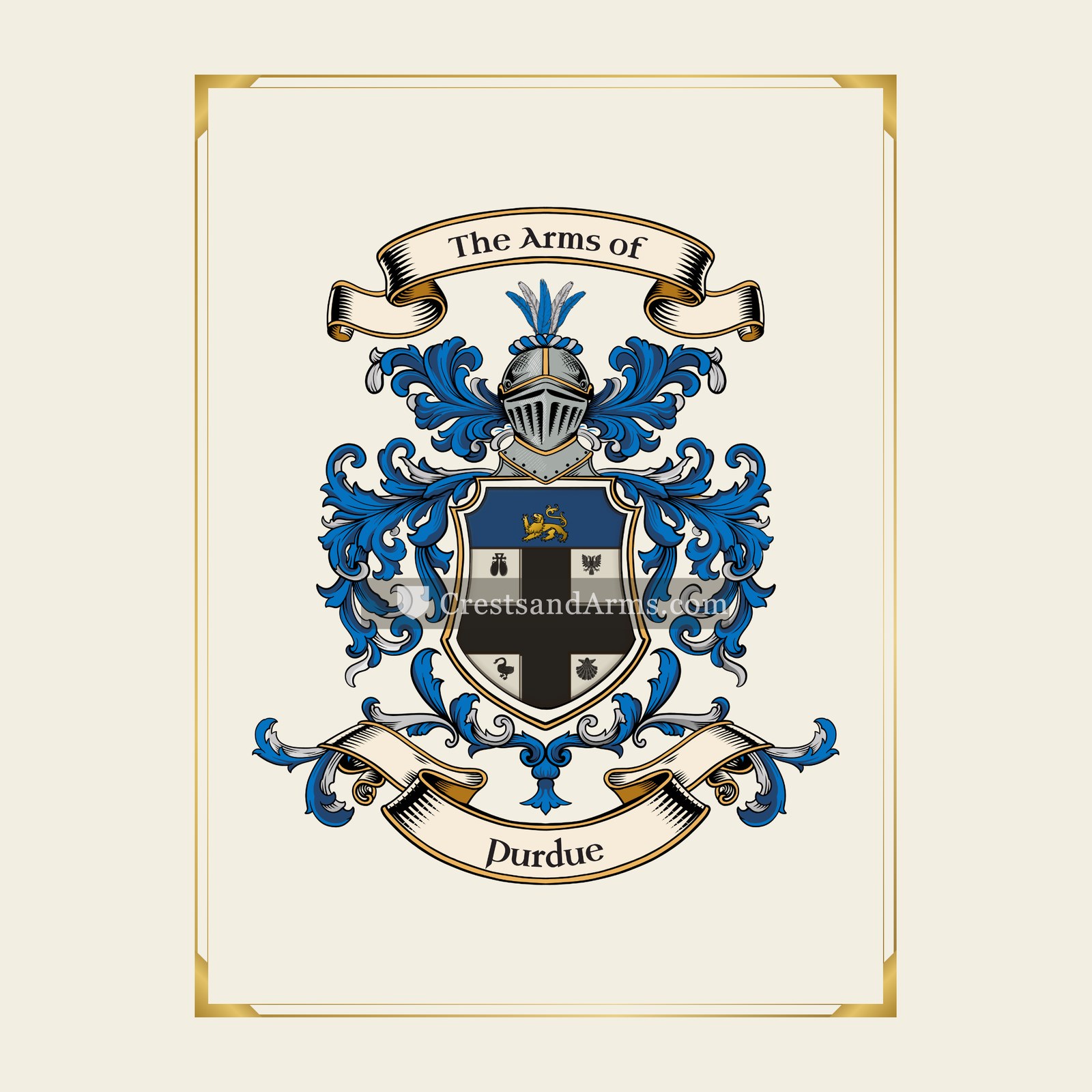 With gold border