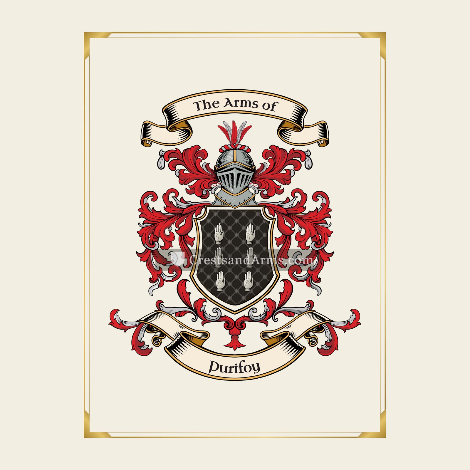 With gold border
